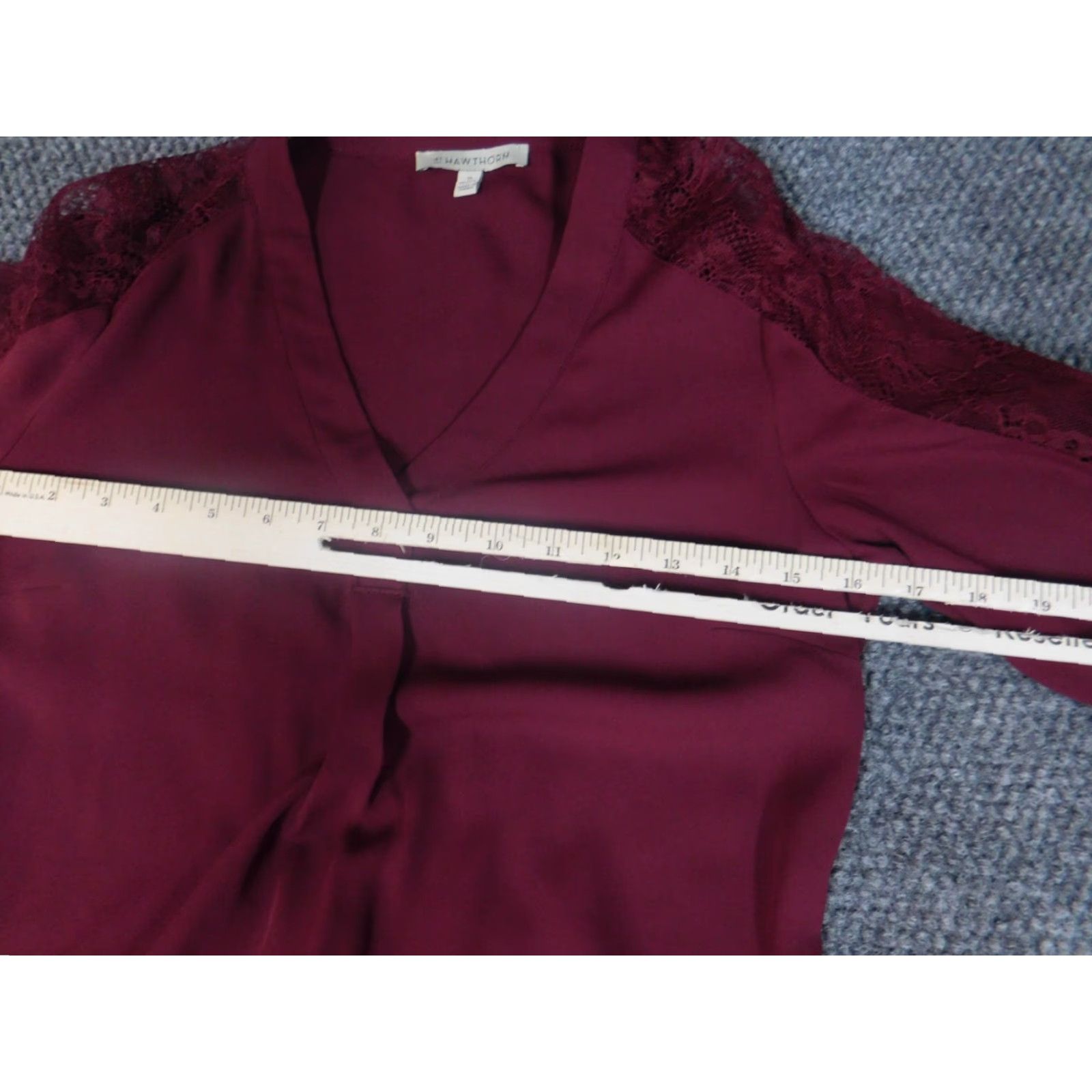 Vintage 41 Hawthorne Blouse Womens Petites PXS Red Collared Long Sleeve Pullover Modal Polyester Rayon Casual Shirt Top Size XS / US 0-2 / IT 36-38 - 4 Thumbnail