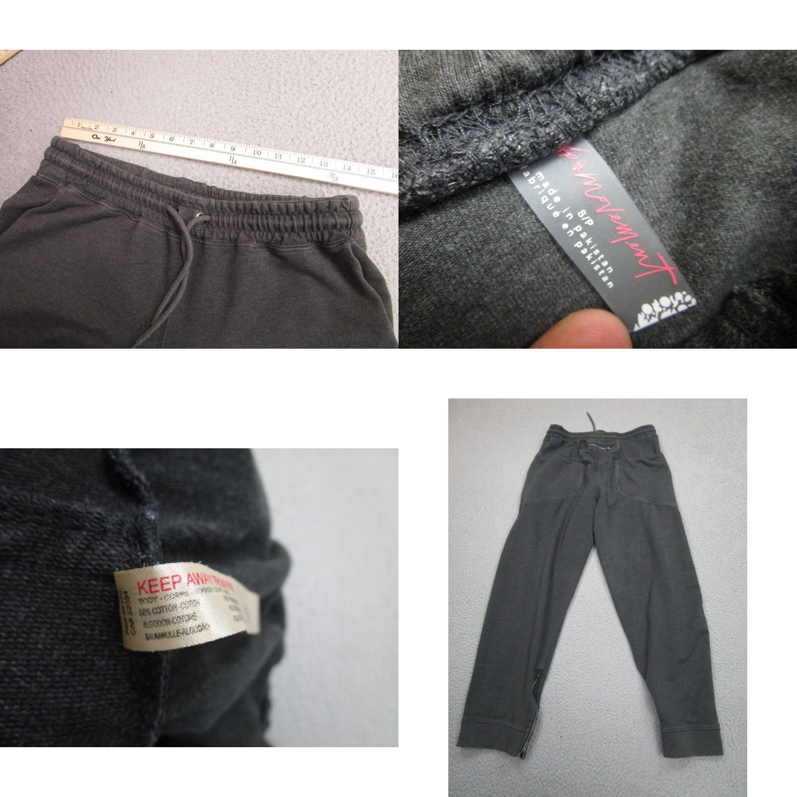 Free People Free People Movement Jogger Pants Womens Small Gray Fleece Zip Hem Sweatpants Size 28" / US 6 / IT 42 - 8 Thumbnail