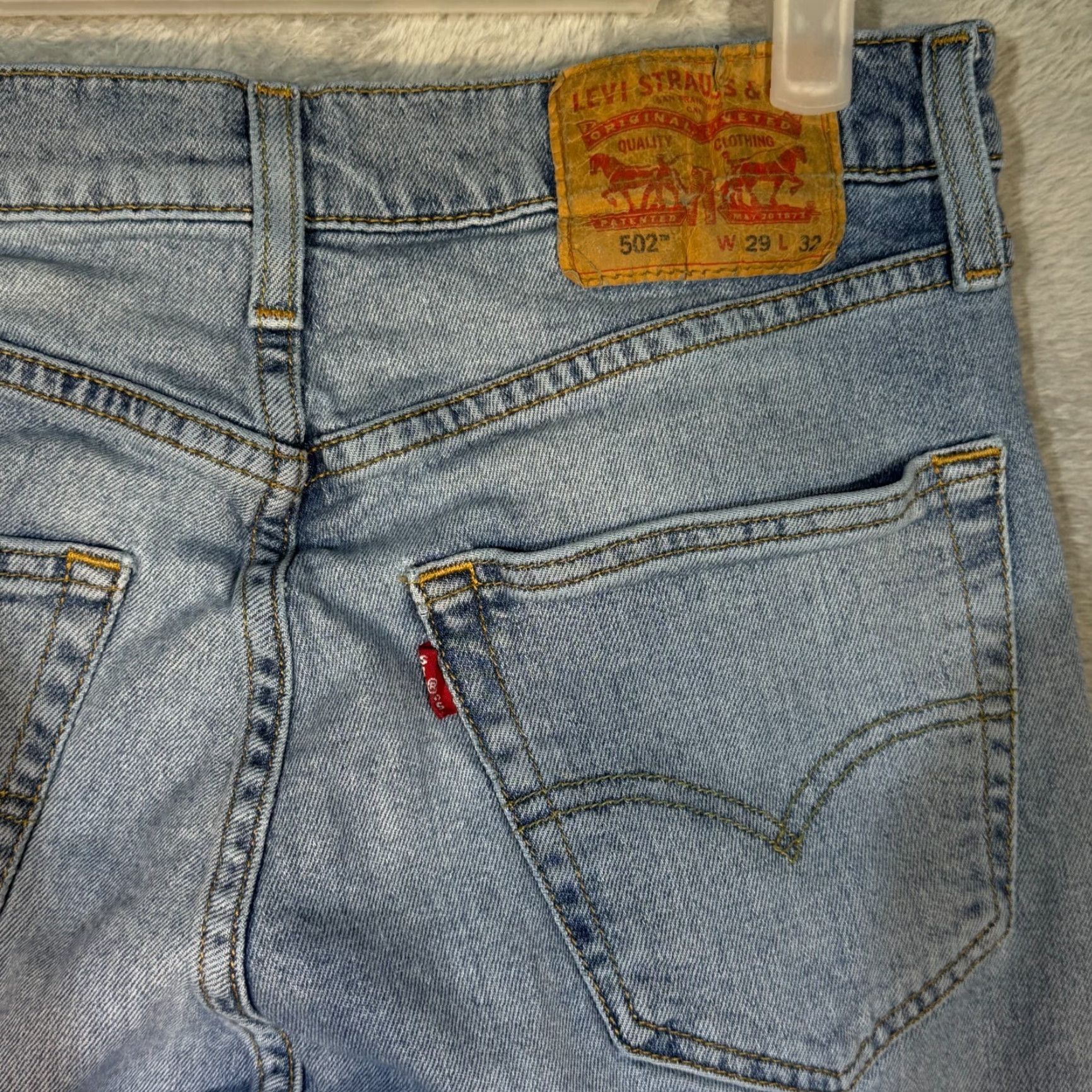 Levi's VINTAGE Levis 502 Mens Jeans Blue Stretch Denim Mid Rise Straight Leg 29x30 Mens Jeans Blue Straight Leg 502 Levis Jeans Size US 29 - 7 Thumbnail