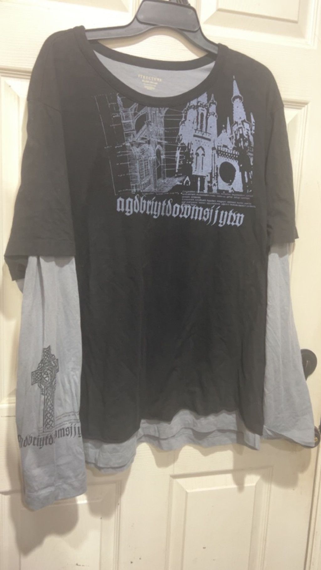 Structure Y2K STRUCTURE Black Gray Long Sleeve Tee XL Size US XL / EU 56 / 4 - 1 Thumbnail