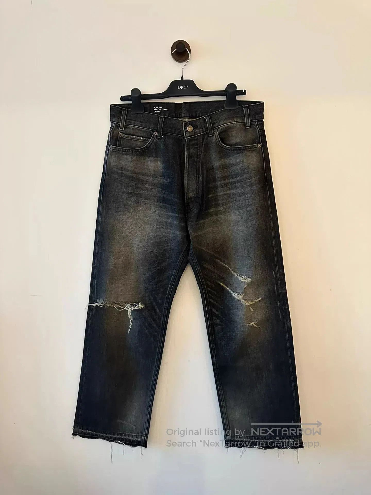 Celine Black Distressed Denim Jeans Size 32. Size US 32 / EU 48 - 1 Thumbnail