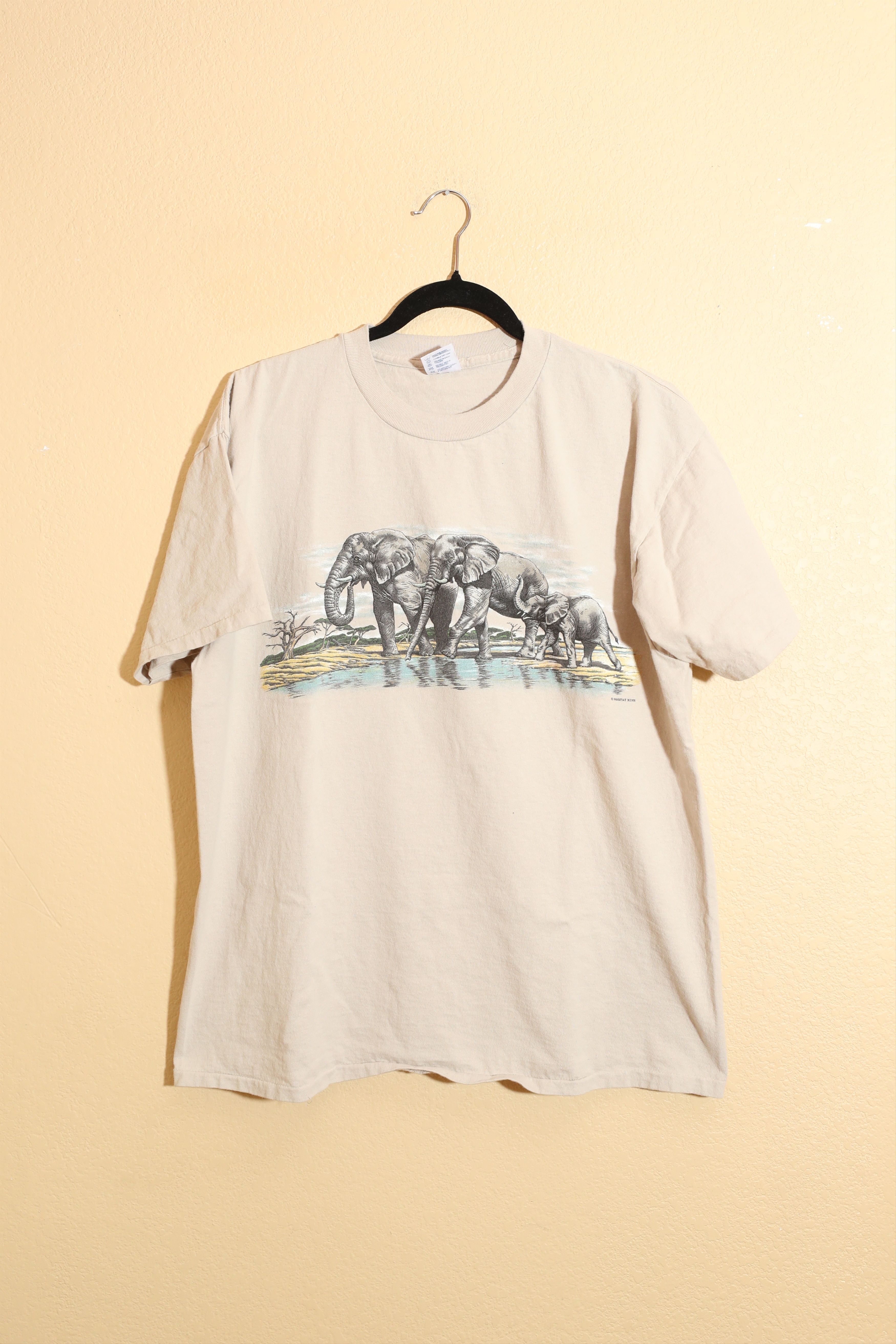 Habitat Habitat 1998 Elephants Vintage Single Stitch Tee (L) Size US L / EU 52-54 / 3 - 1 Thumbnail