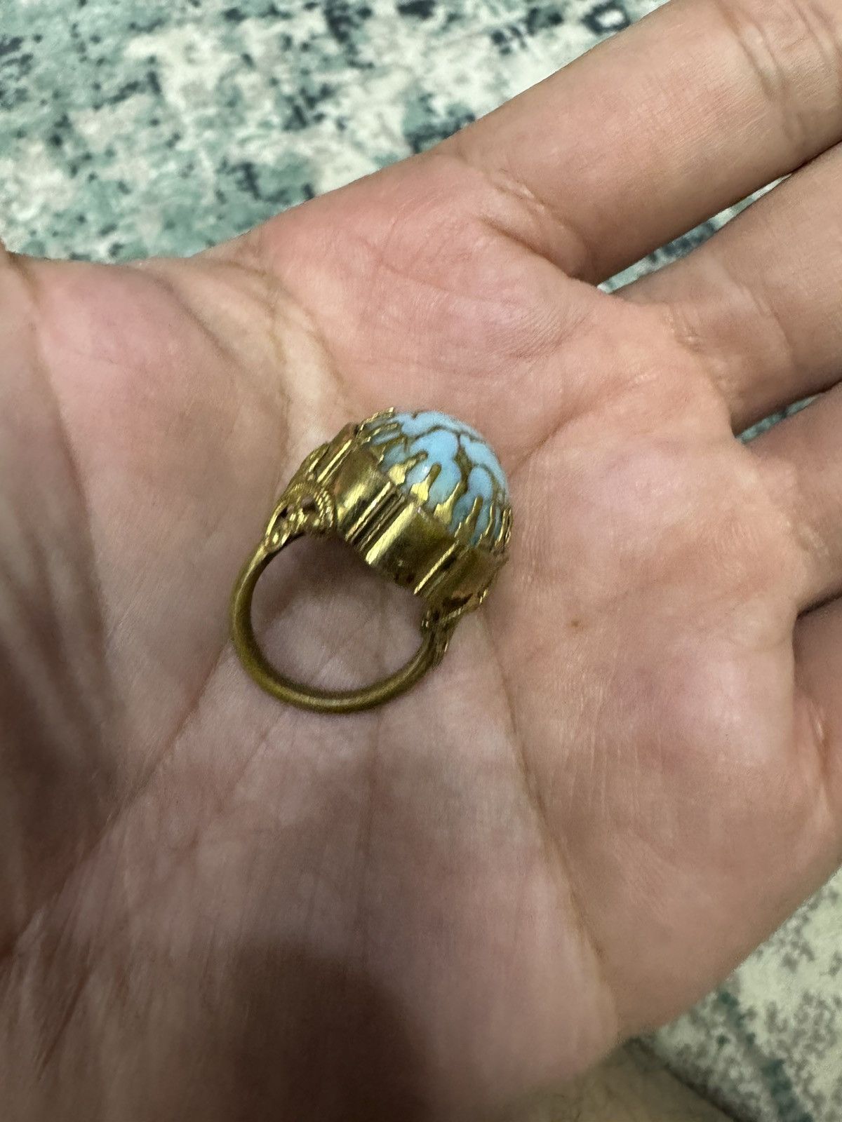 Jewelry × Vintage TURQUOISE GEMSTONE RING Size ONE SIZE - 2 Thumbnail