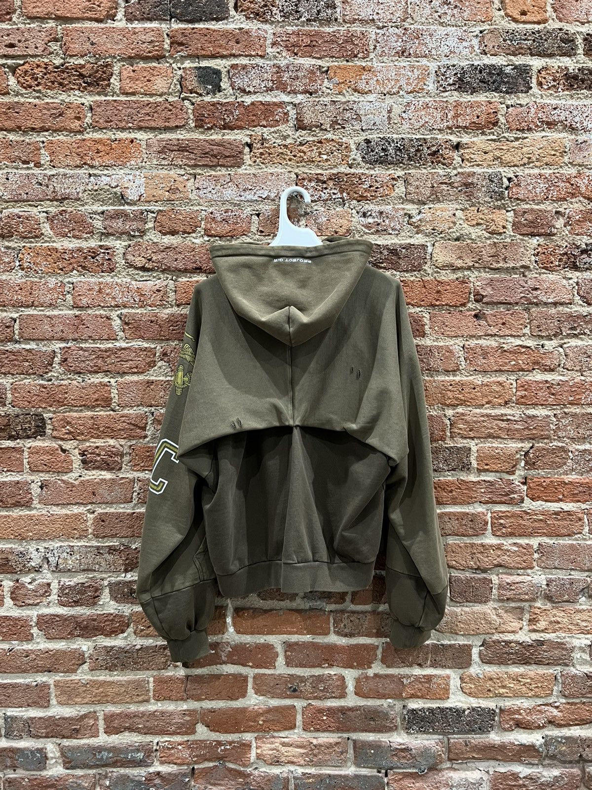PROJECT G/R Project G/R Reconstructed Folded Zip Hoodie - Khaki Size US M / EU 48-50 / 2 - 2 Thumbnail