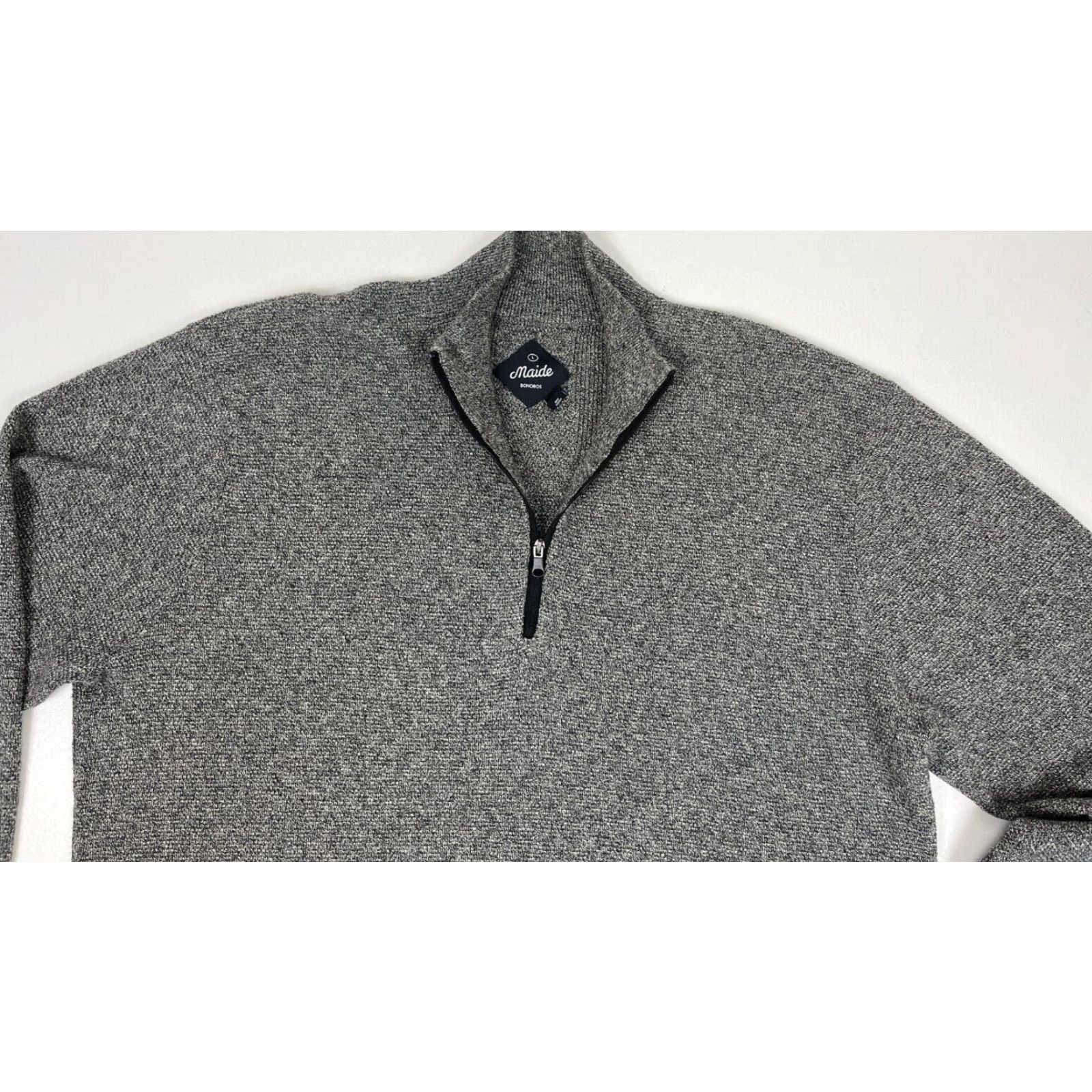 Bonobos Bonobos Men's 1/4 Zip Mock Neck Knit Pullover Sweater Sz L Gray Size US L / EU 52-54 / 3 - 4 Thumbnail