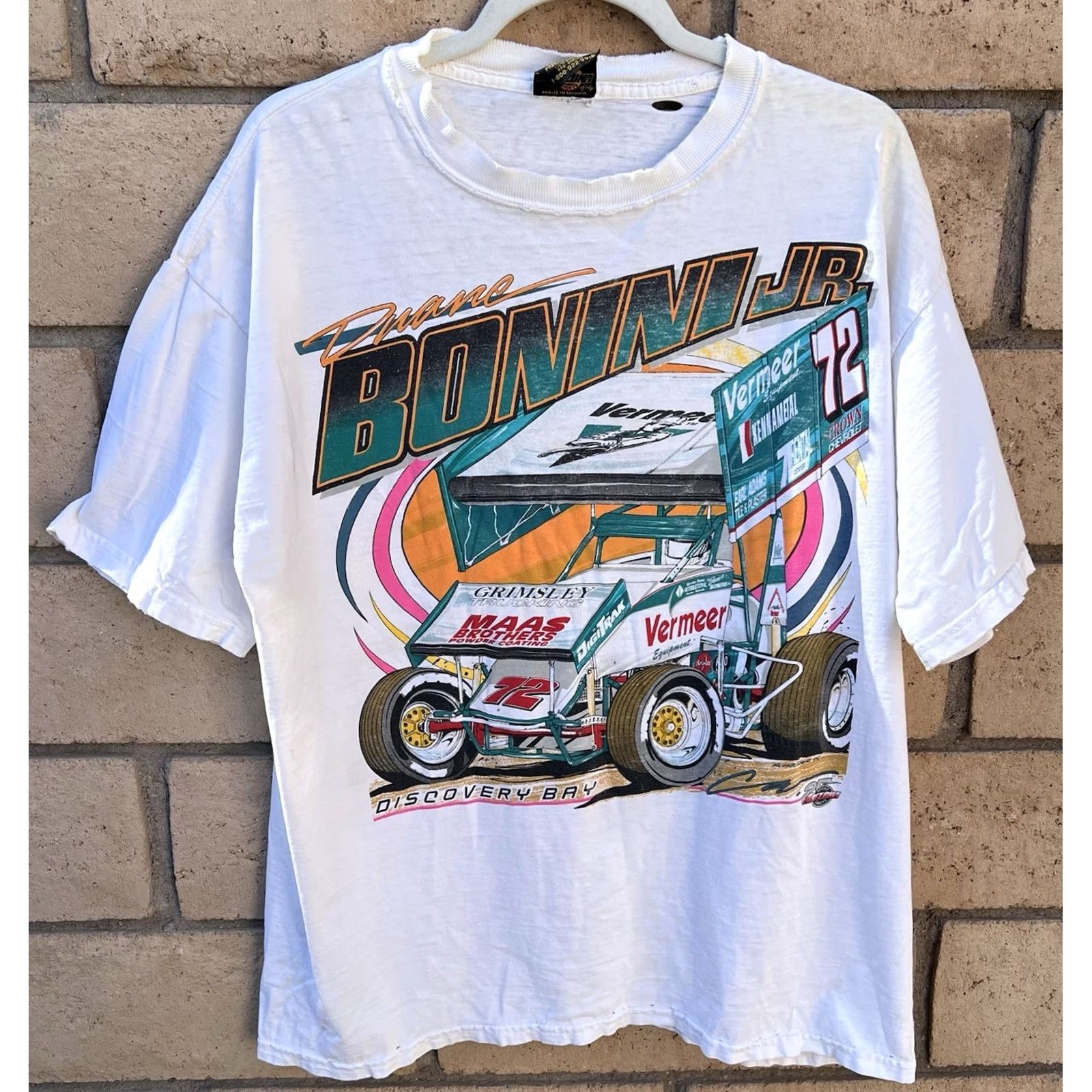 Vintage VINTAGE 1994 Duane Bonini Jr 72 Sprint Car Racing Shirt XL Worn Holes Size US XL / EU 56 / 4 - 3 Thumbnail