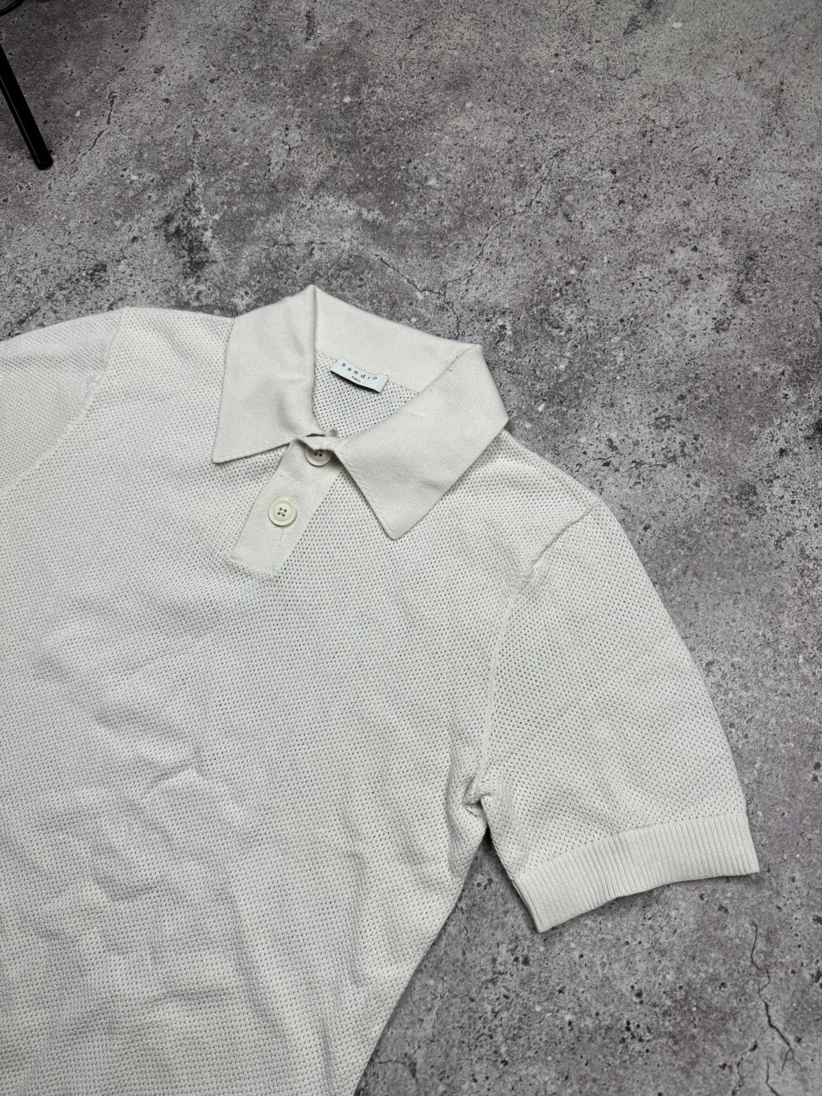 Sandro SANDRO PARIS Woven Knit Polo Size M Size US M / EU 48-50 / 2 - 2 Thumbnail