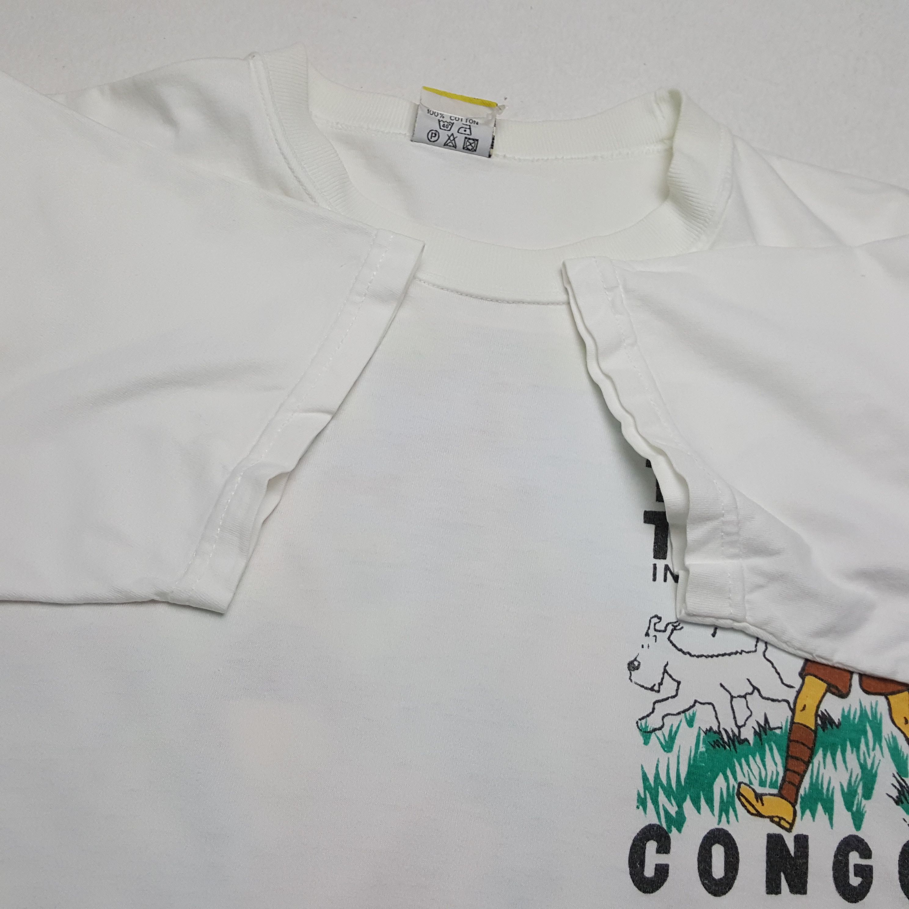 Vintage TINTIN IN THE CONGO Streetwear Style Cartoon Tshirt Size US M / EU 48-50 / 2 - 7 Thumbnail