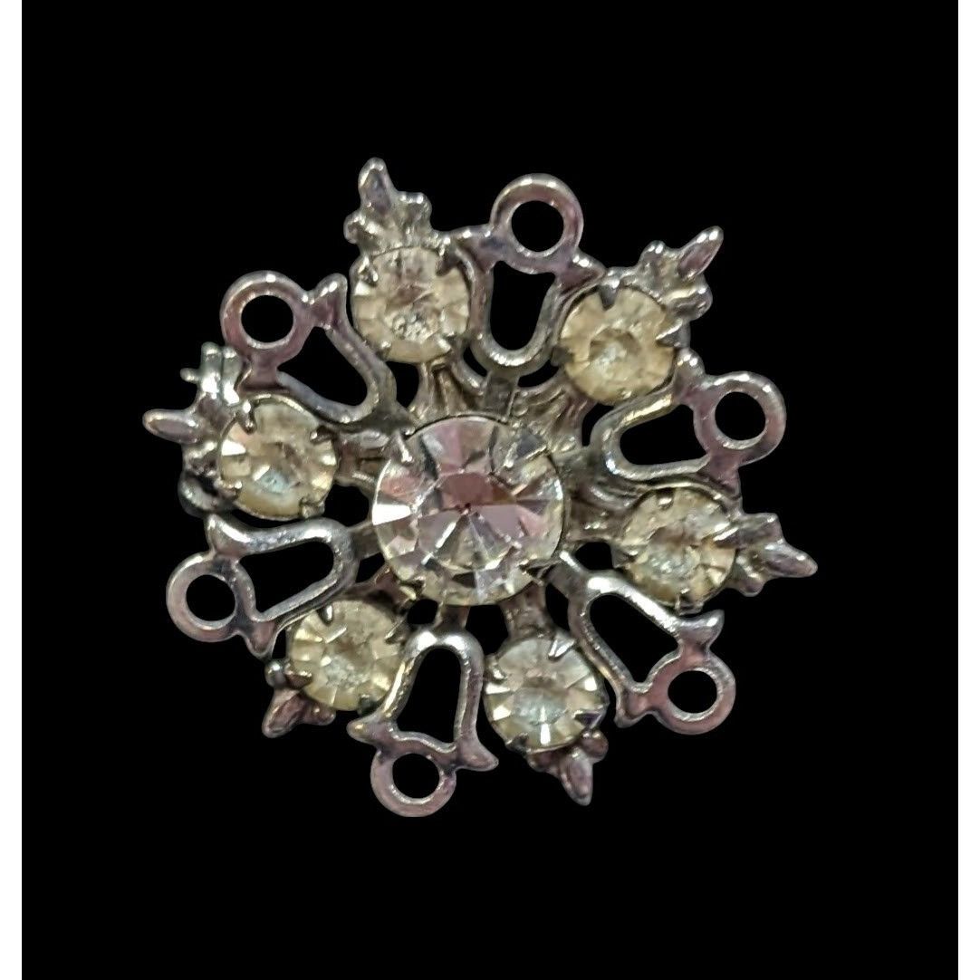 Other Vintage Glam Rhinestone Snowflake Silver Tone Brooch Size ONE SIZE - 1 Thumbnail