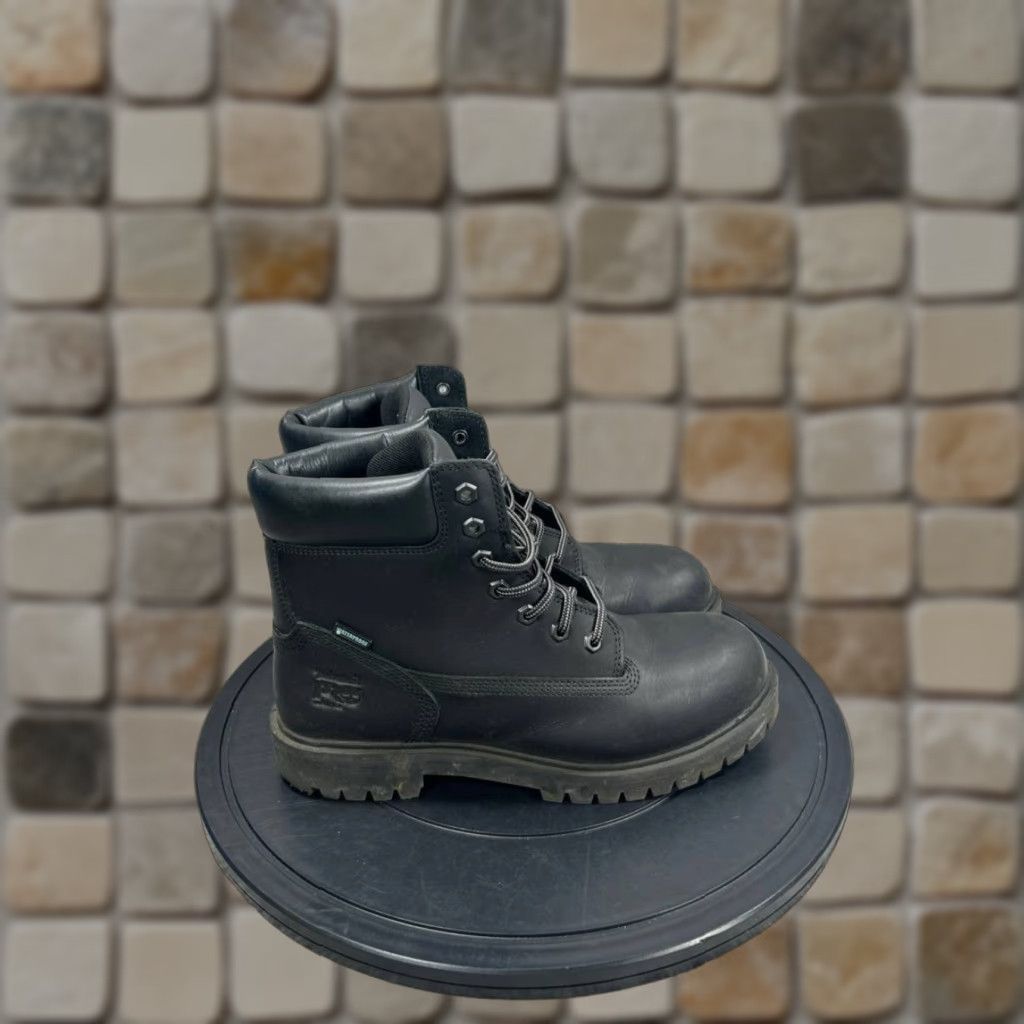 Timberland Pro Work Boots Women Size M Black Leather Steel Toe