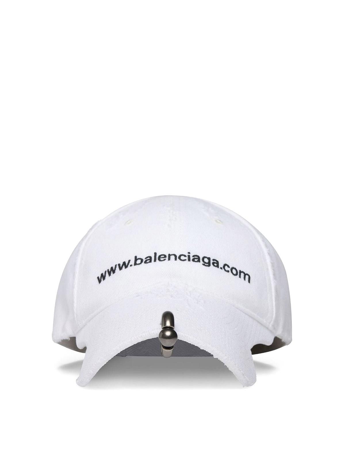 Balenciaga o1tr1nto0126 Size: L / Bal.com Front Piercing Hat / Cap Size ONE SIZE - 1 Thumbnail