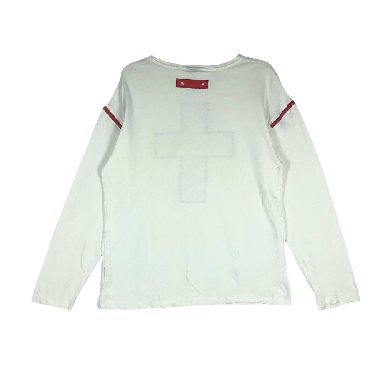 Japanese Brand × Vintage Vintage Slash Number Long Sleeve White T-Shirt Size US L / EU 52-54 / 3 - 6 Thumbnail