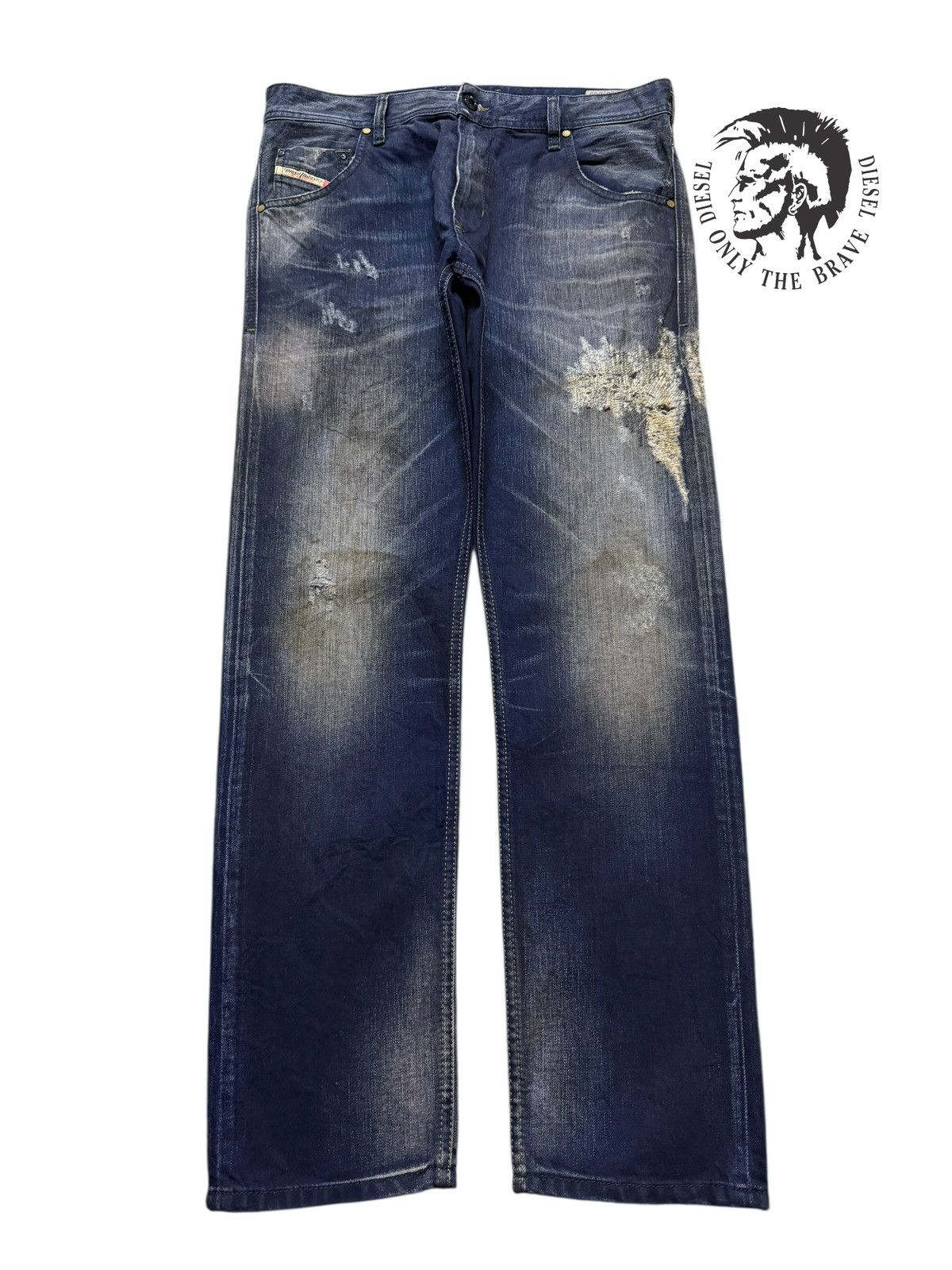 Diesel Vintage 90s Diesel Industry Mud Wash Faded Distress Sashiko Size US 33 - 1 Thumbnail