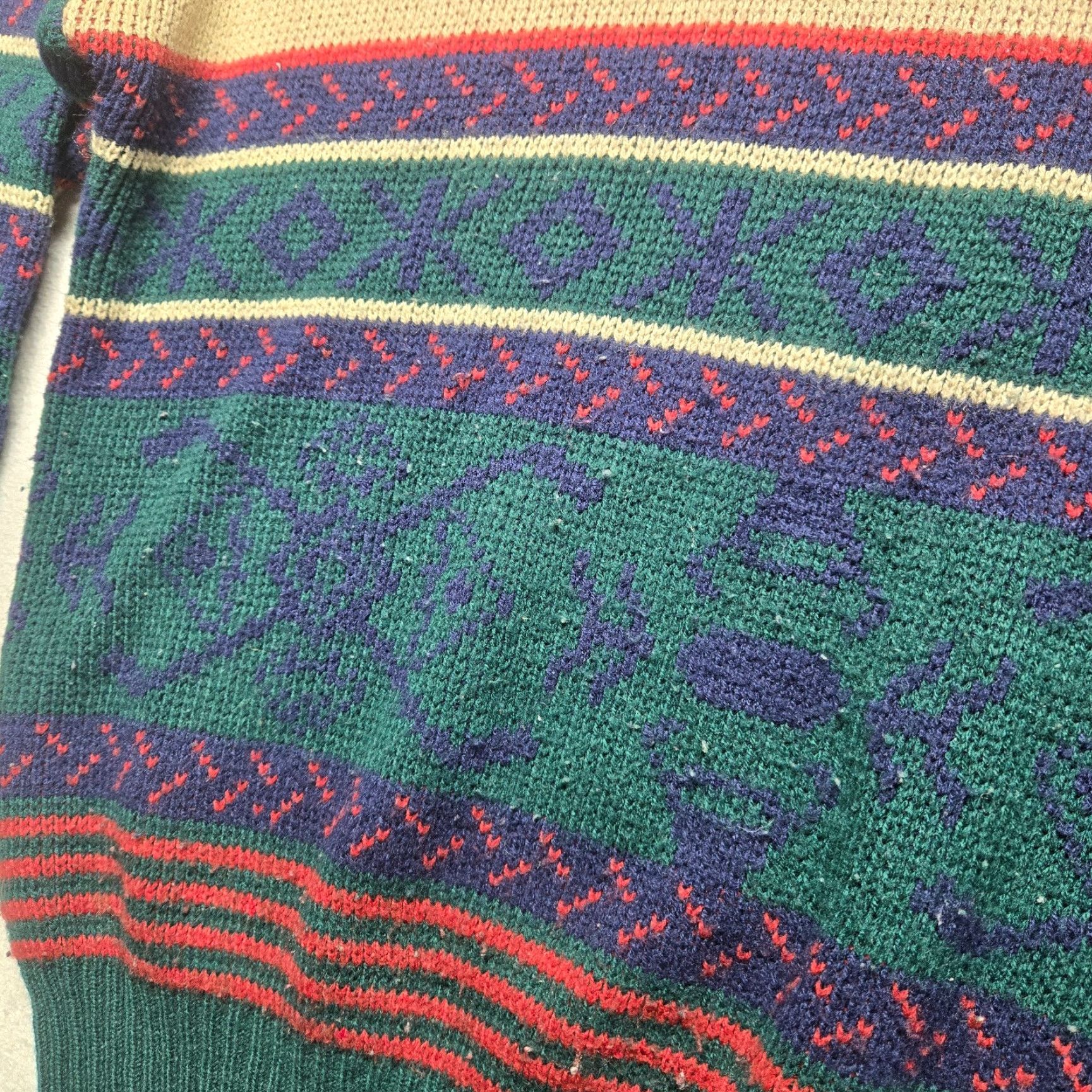 Vintage VINTAGE Stoneriver Sweater Stripped Southwestern Abstract Funky Art 90s Adult Mens Large Size US L / EU 52-54 / 3 - 5 Thumbnail