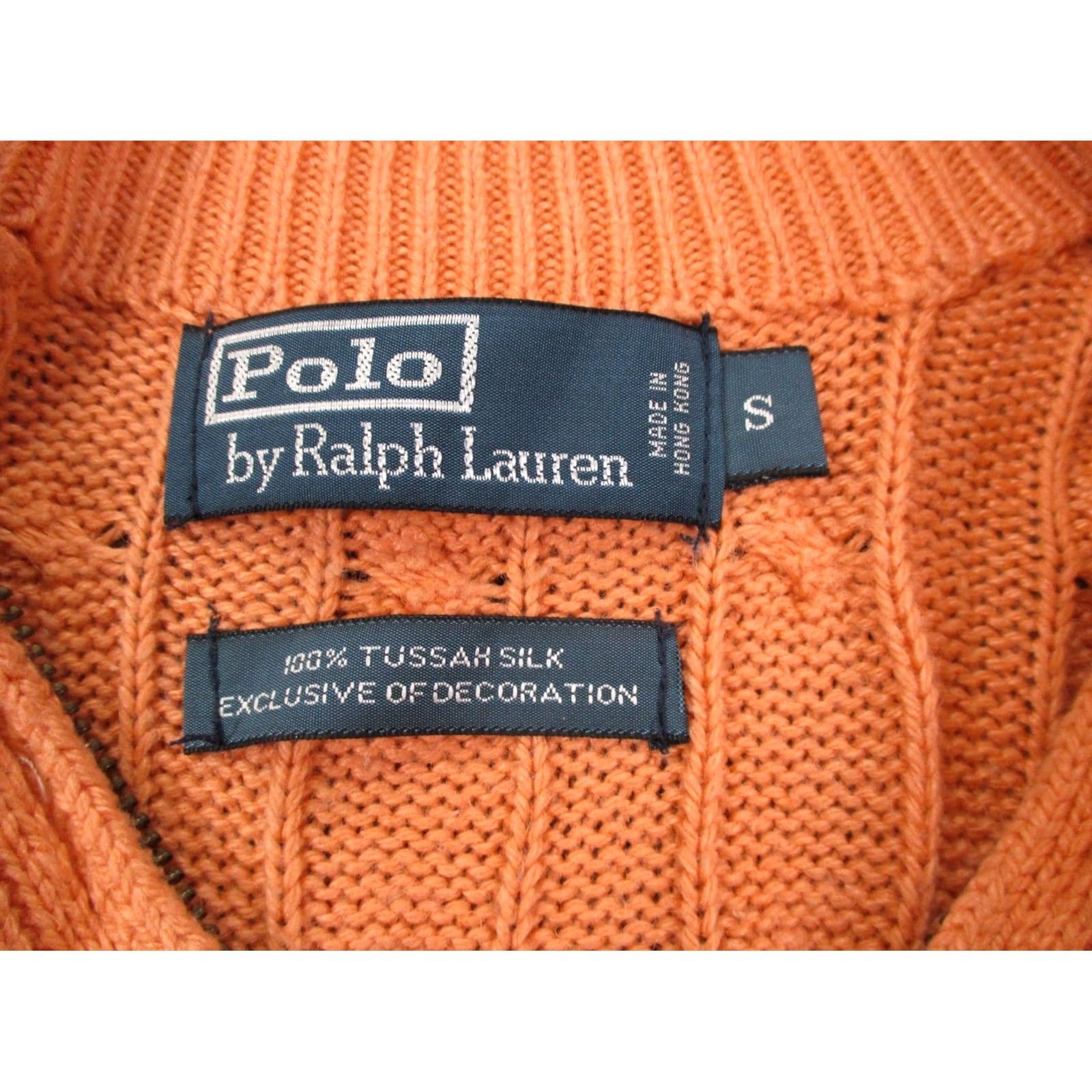 Polo Ralph Lauren Polo Ralph Lauren Sweater Mens S Orange Silk Pullover Fisherman Pony Cable Knit Henley Pullover 1/4 Zip Thermal Casual Size US S / EU 44-46 / 1 - 7 Thumbnail