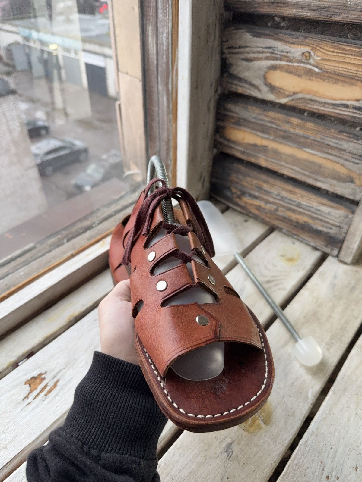 Japanese Brand 90s Sie Wie Bie Bali Handmade Leather Sandals Brown Vintage Size US 10 / EU 43 - 11 Thumbnail