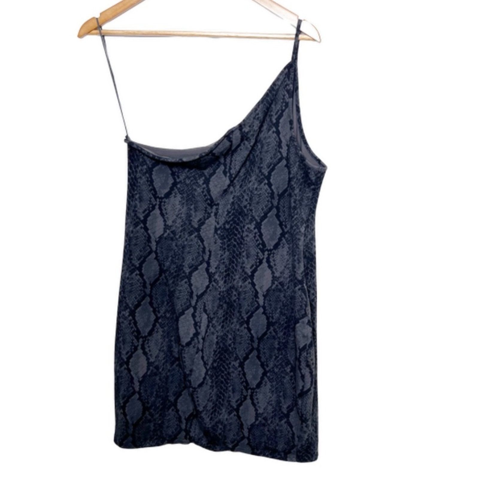 Express Express Women’s Snakeskin One Shoulder Bodycon Mini Dress Size L / US 10 / IT 46 - 7 Thumbnail