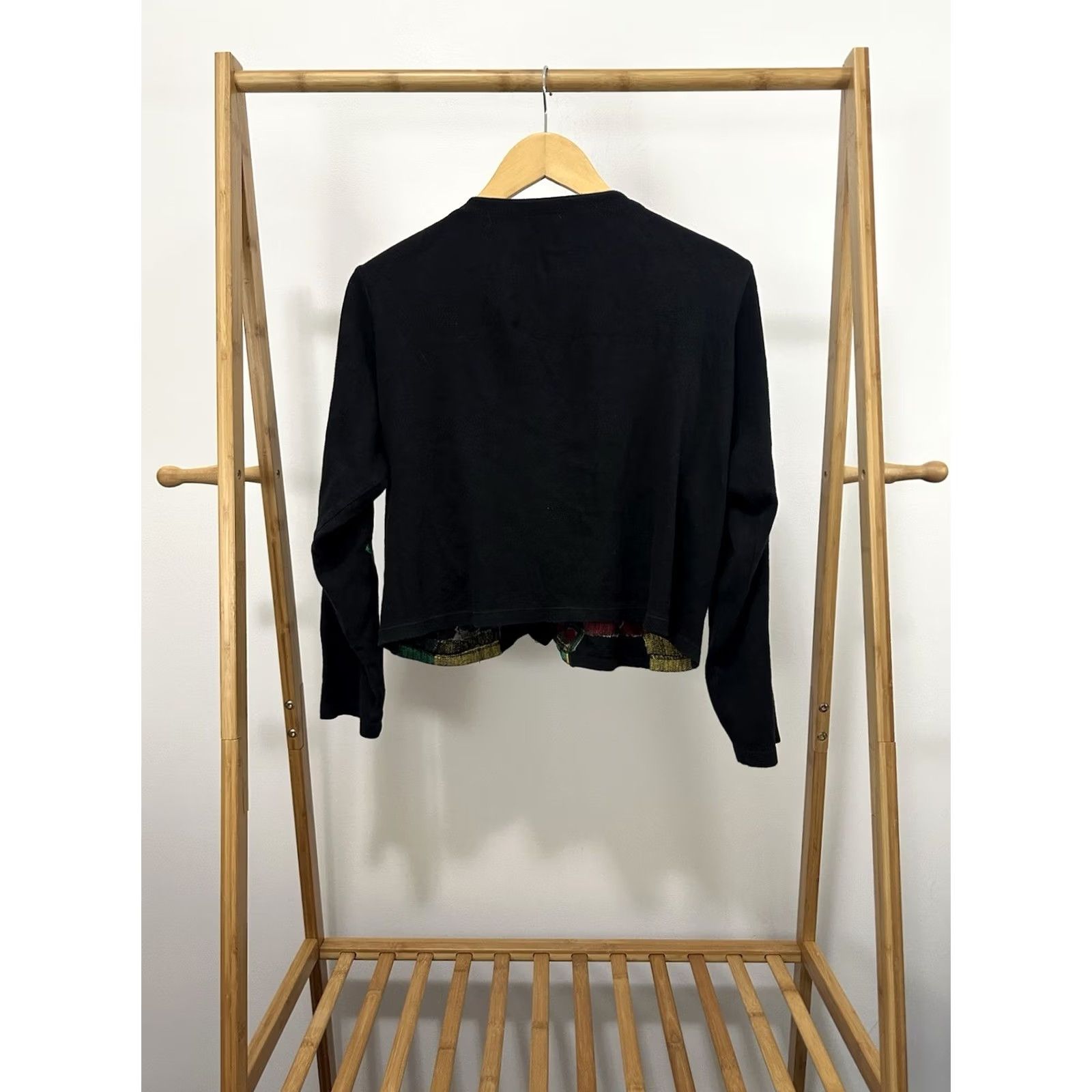 Simons VTG Michael Simon Lite Christmas Holiday Cardigan Sweater Woman M Black Santa Tree Cardigan Mens Womens Girls Boys Size M / US 6-8 / IT 42-44 - 2 Thumbnail