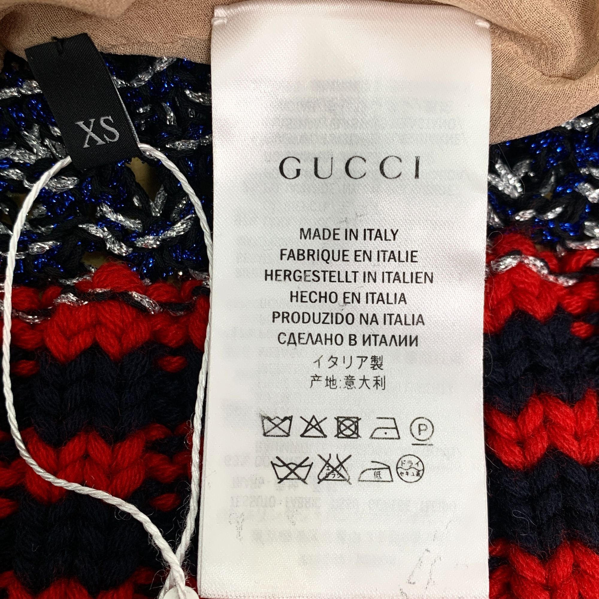 Gucci Gucci Red & Black Color-Blocked Woven Cotton Skirt (Size XS) Size 26" / US 2 / IT 38 - 4 Thumbnail