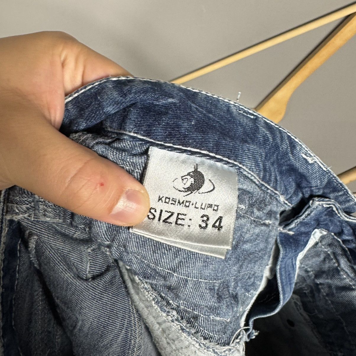Japanese Brand Kosmo Lupo Avant Garde Y2K Japanese Style Opium Jeans Size US 34 / EU 50 - 13 Thumbnail