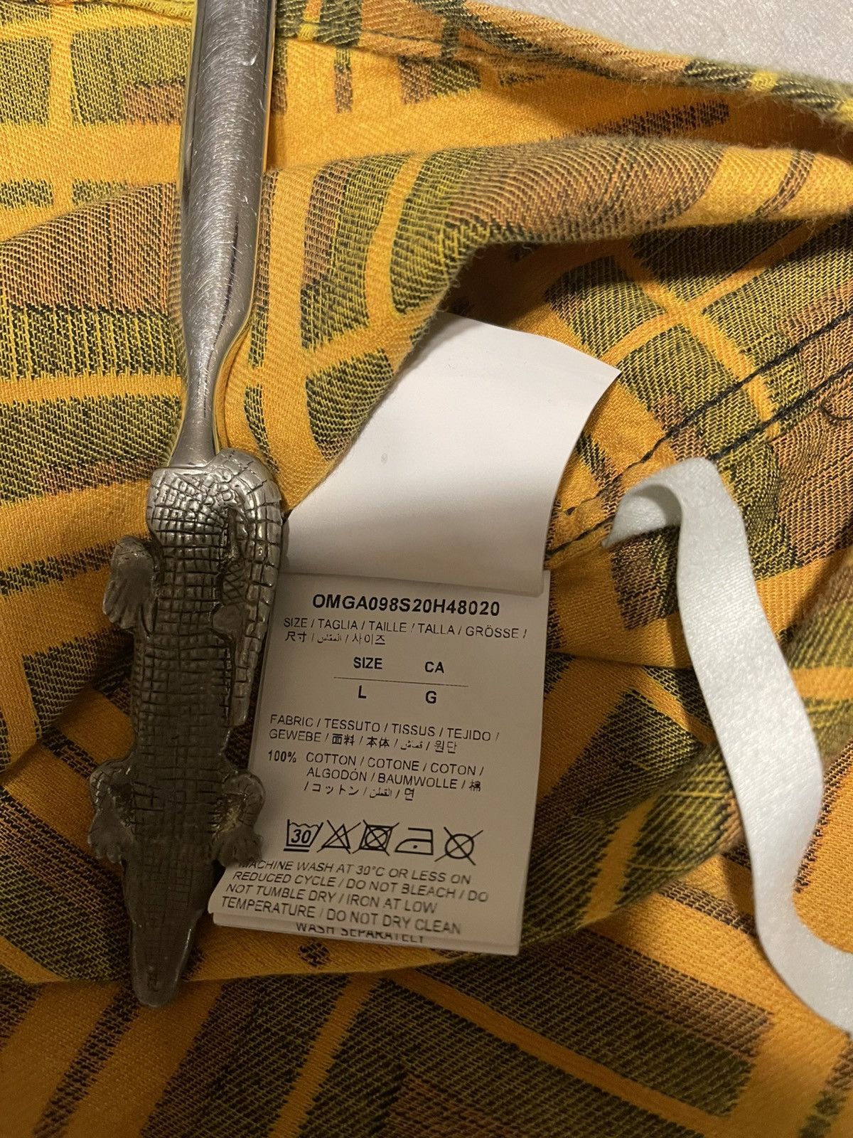 Off-White × Virgil Abloh OFF-WHITE C/O VIRGIL ABLOH YELLOW OVERSIZED FLANNEL SIZE L Size US L / EU 52-54 / 3 - 13 Thumbnail