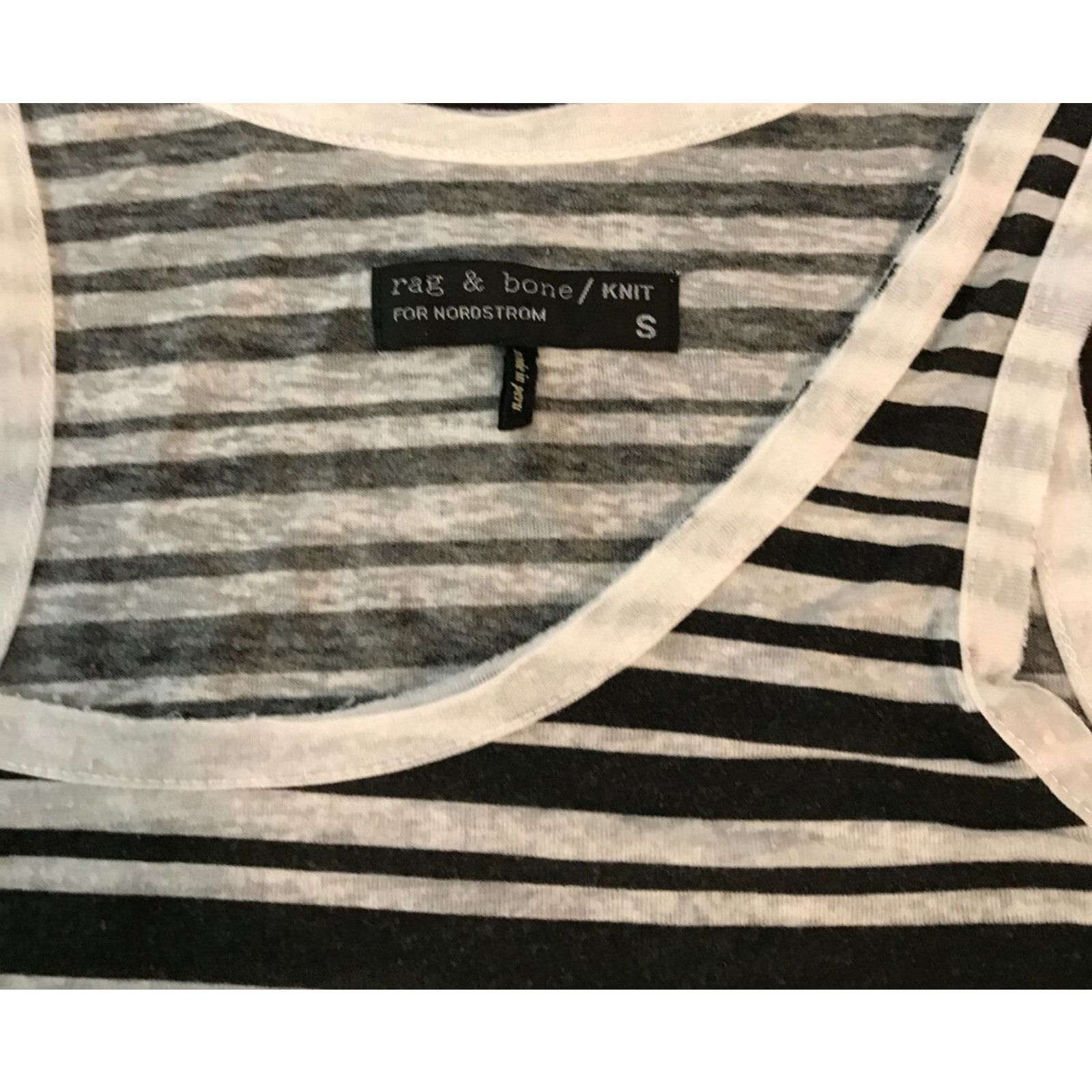 Rag & Bone Rag & Bone for Nordstrom Black & White Knit Stripped Tank Size S / US 4 / IT 40 - 4 Thumbnail