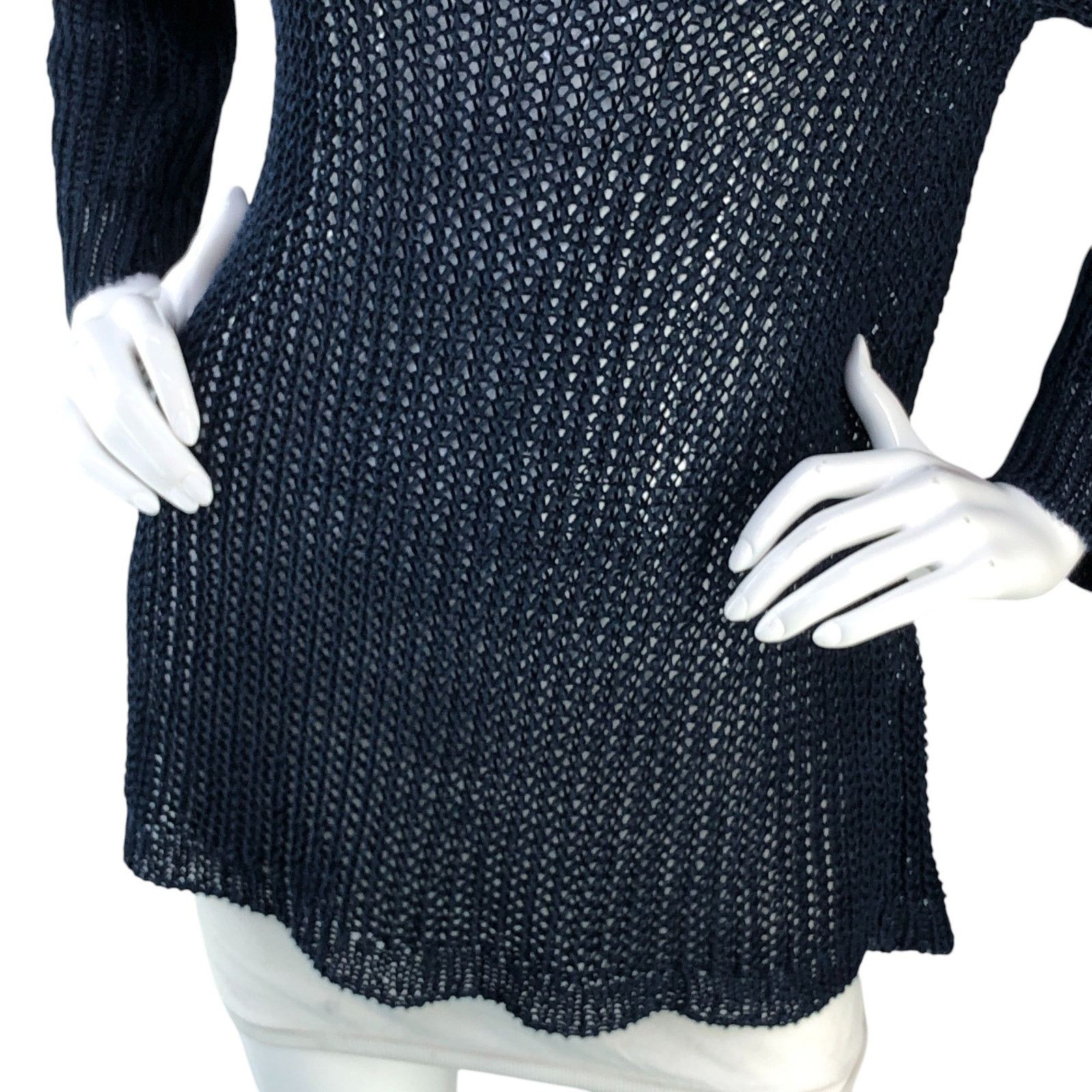 J.Crew J Crew Size S Sweater Relaxed Fit Linen Beach Open Knit Navy Size S / US 4 / IT 40 - 3 Thumbnail