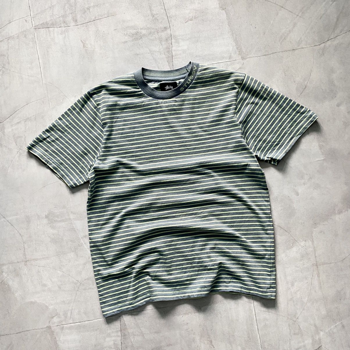 Streetwear × Stussy × Vintage Stussy Striped Logo Rare Surf