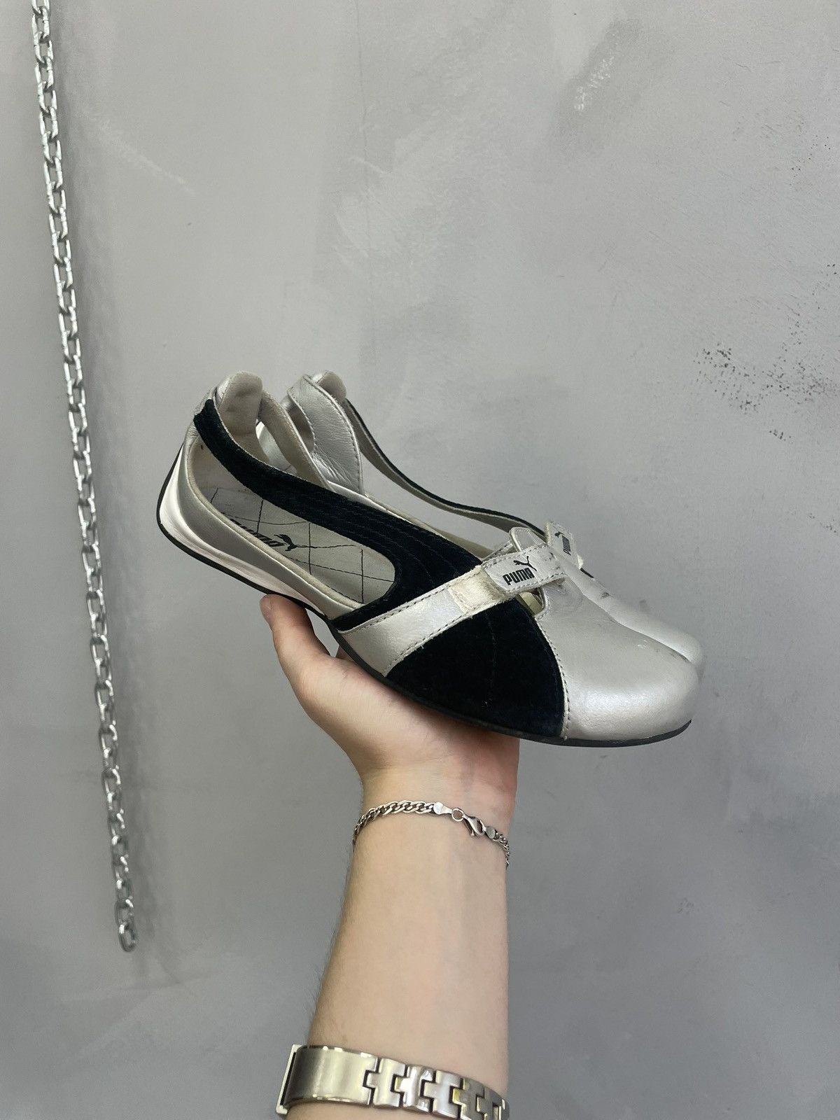 Puma Puma ballet style slip on flats y2k tech minimal silver Size US 7 / IT 37 - 3 Thumbnail