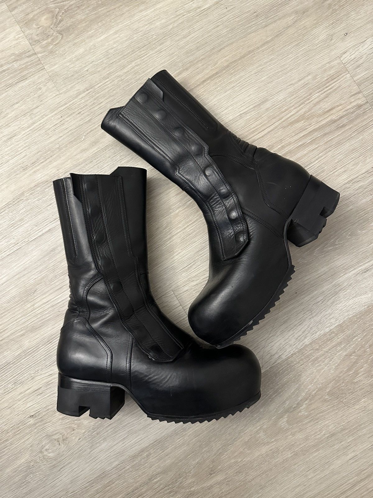 image of Rick Owens Moto Ballast Boot in Black, Men's (Size 9)