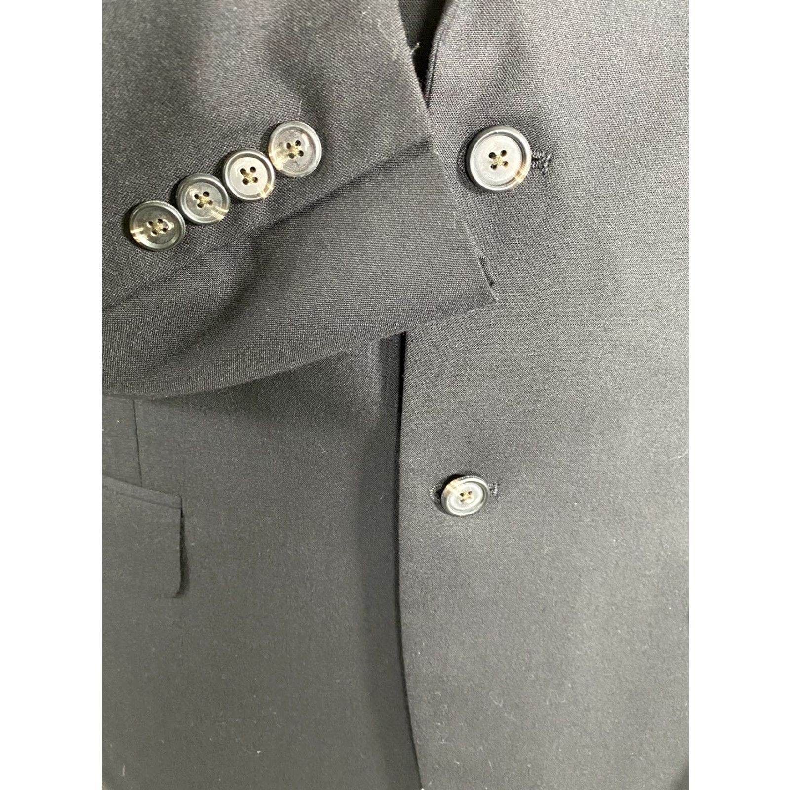 Lands' End VINTAGE Lands' End Blazer Black Wool 2 Button Single-Breasted Notch Lapel Mens 40R Size 40R - 3 Thumbnail
