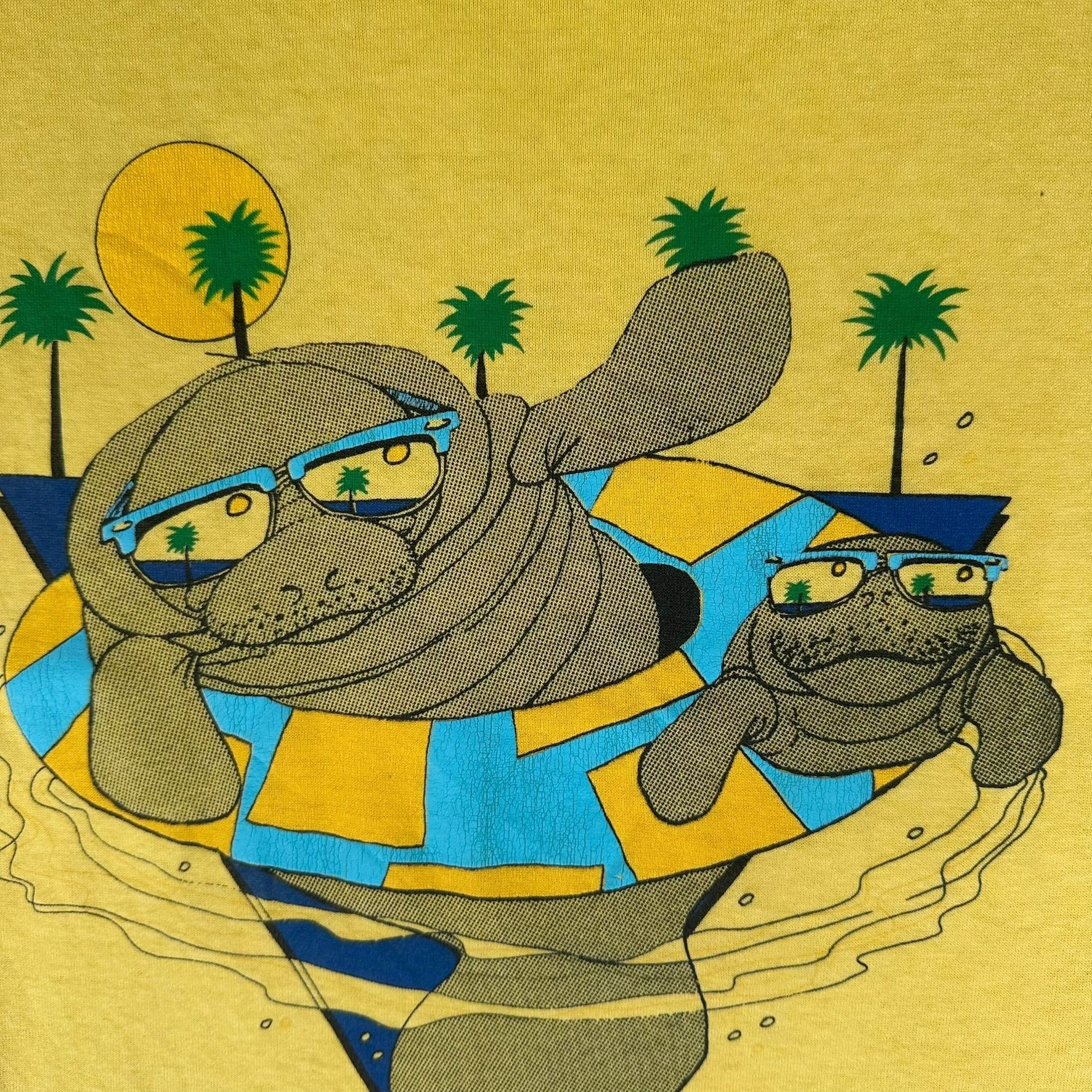 Vintage Vintage 80s Florida Manatee T-Shirt Yellow XL Single Stitch Size US XL / EU 56 / 4 - 3 Thumbnail