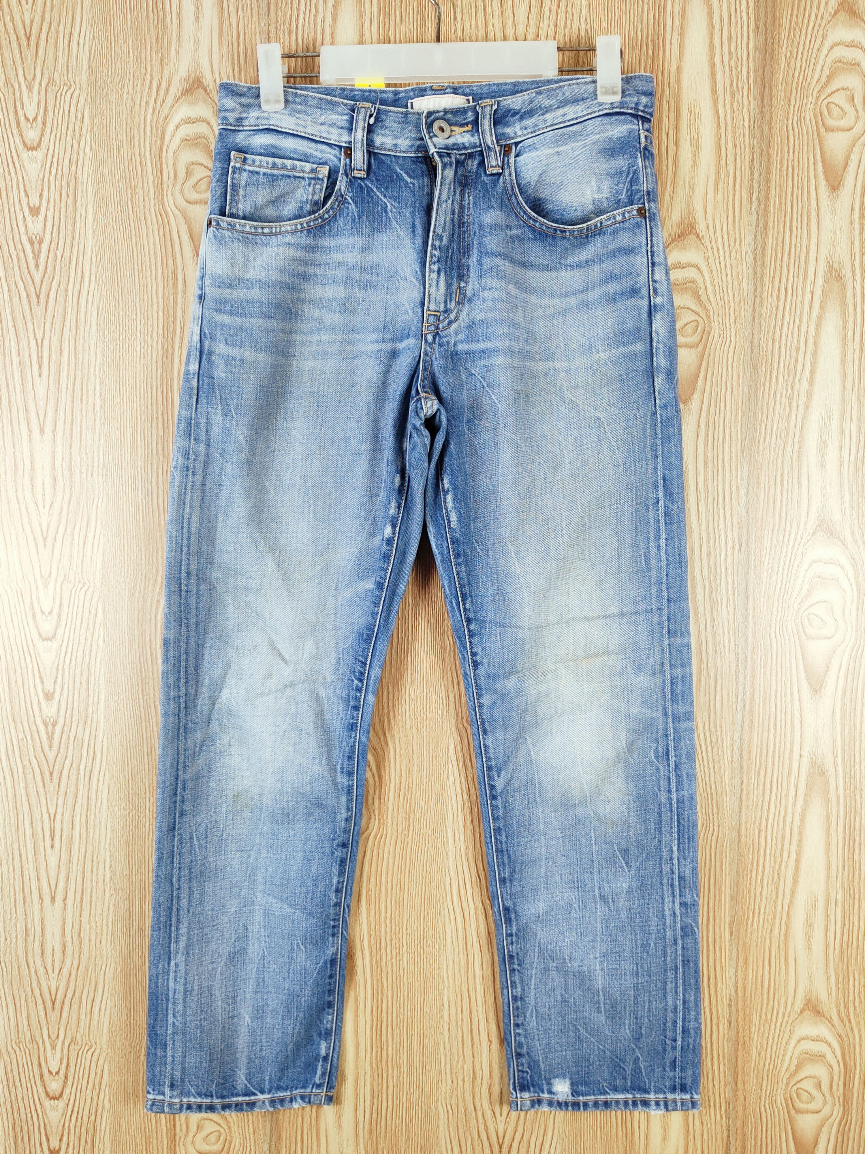 Japanese Brand Uniqlo japan vintage Blue Distressed Ripped Jeans #W532 Size US 30 / EU 46 - 1 Thumbnail