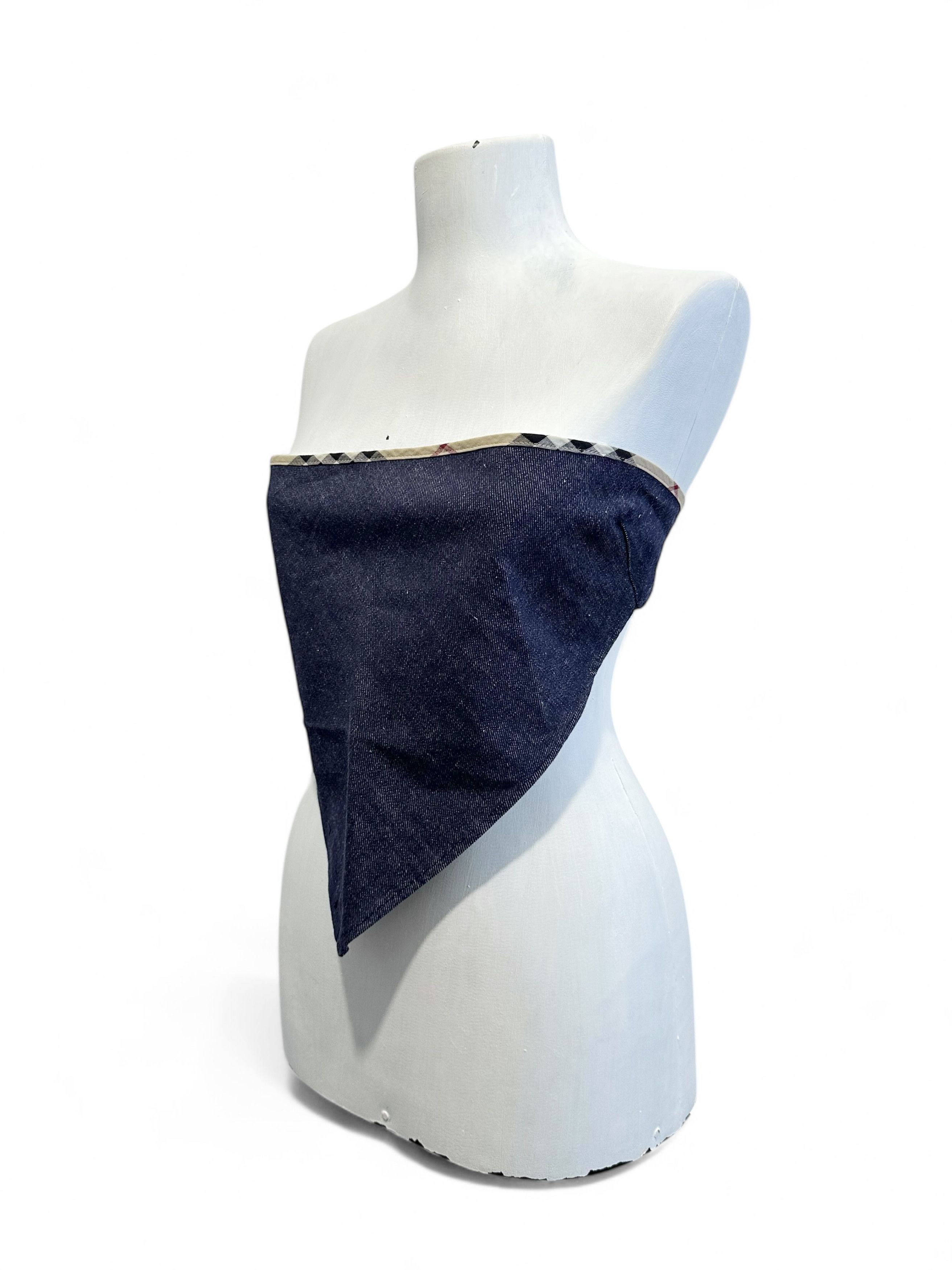 Burberry Vintage Burberry Nova Check Trimming Denim Back Lace Top Size ONE SIZE - 2 Thumbnail