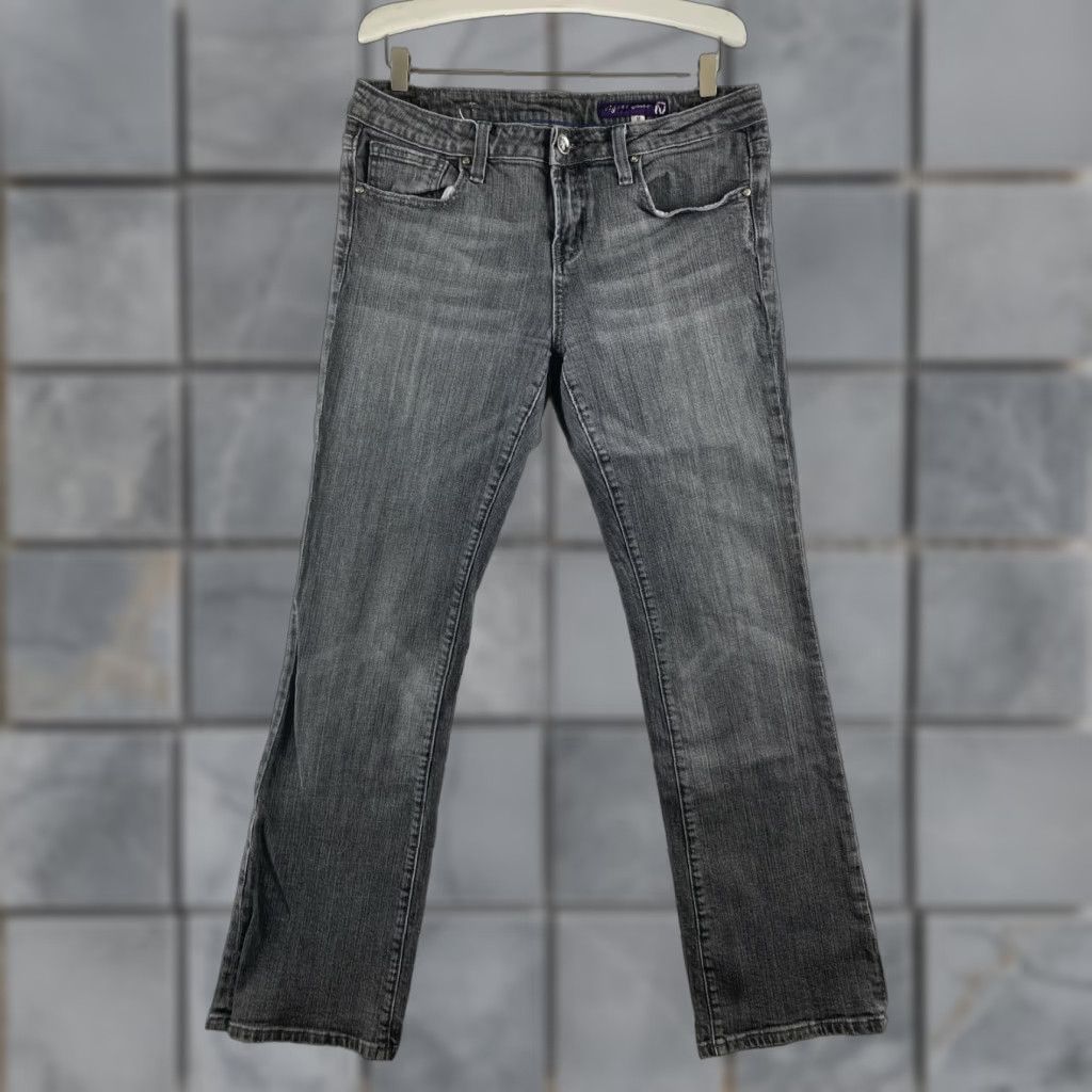 Vintage VIGOSS Jeans Womens 11 34 x 31 Gray Bootcut Stretch Denim Dark Wash Distressed Size 24" / US 00 / IT 34 - 1 Thumbnail
