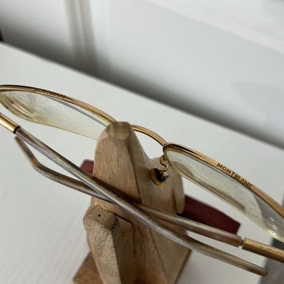 Montblanc Montblanc Gold Rimless Glasses with Double Bridge Size ONE SIZE - 5 Thumbnail