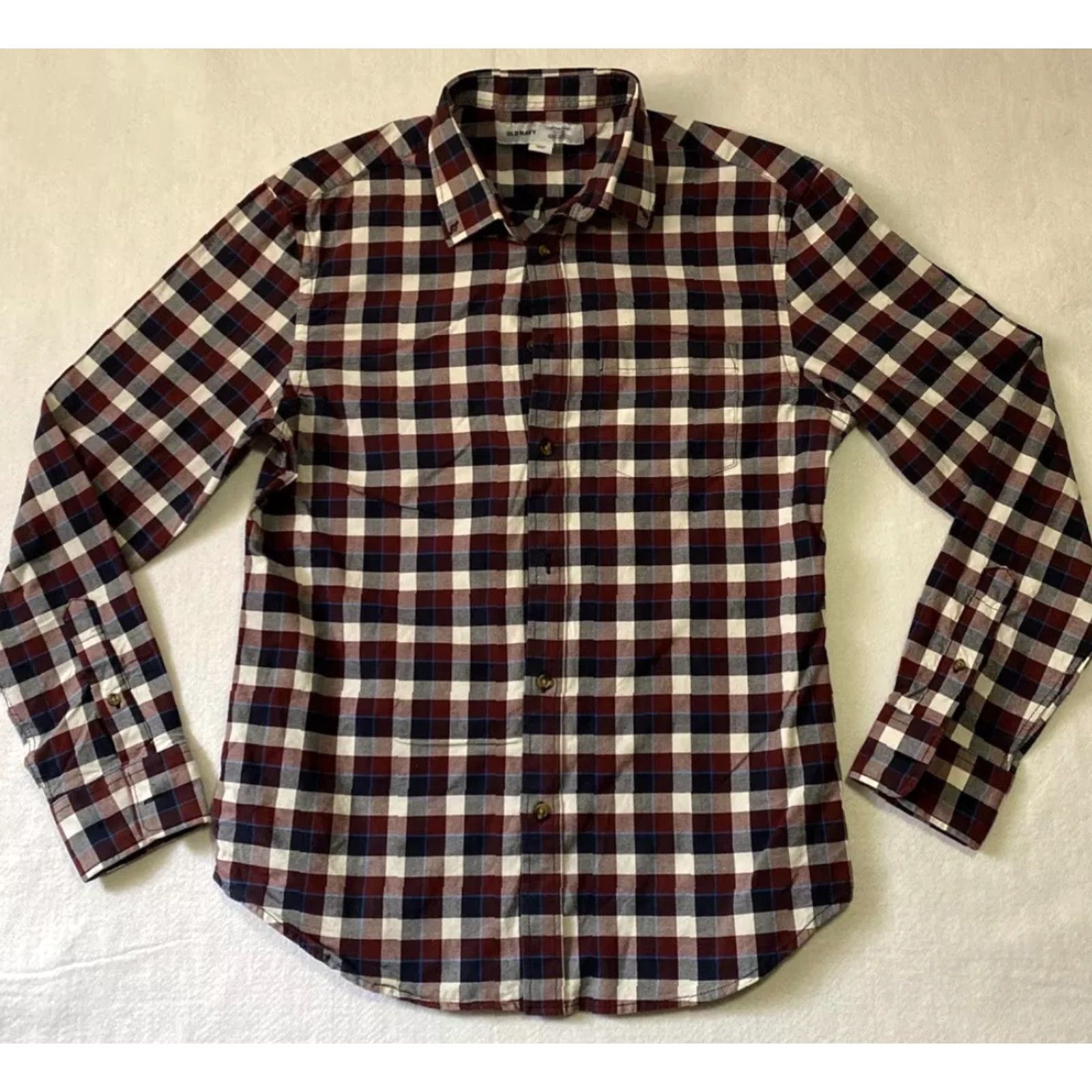 Old Navy Old Navy Shirt Mens M Red Blue Check Long Sleeve Button-Down Collar Casual Formal Workwear 100% Cotton Multicolor Plaid/Navy Red Size US M / EU 48-50 / 2 - 2 Thumbnail