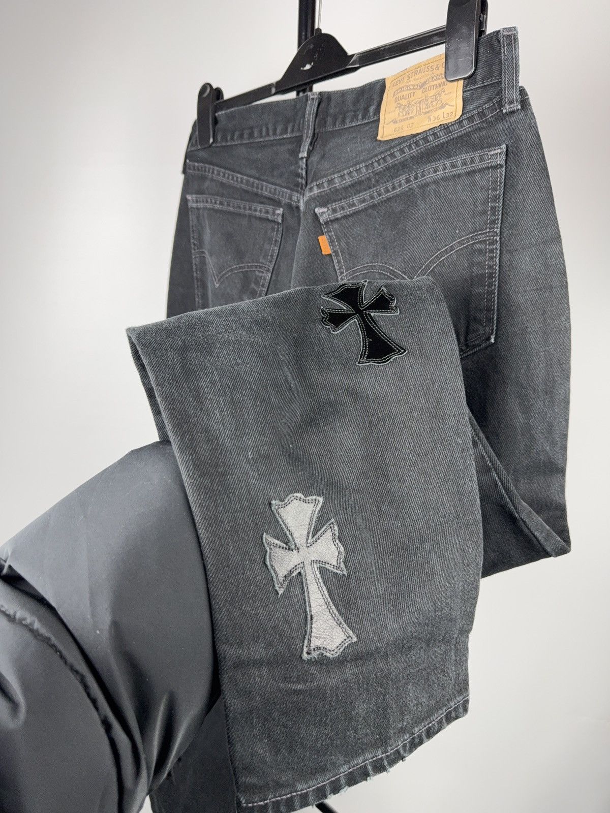 Vintage Vintage 90s Custom Chrome Hearts Style Cross Denim Jeans Size US 33 - 20 Thumbnail