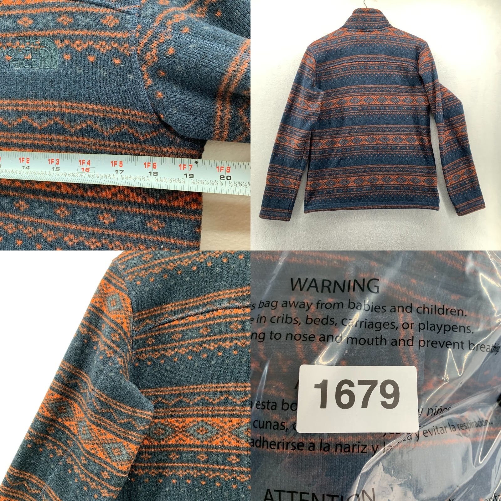 The North Face The North Face Tsillan Fleece 1/4 Zip Men’s Small Aztec Pullover Jacket Size US S / EU 44-46 / 1 - 8 Thumbnail