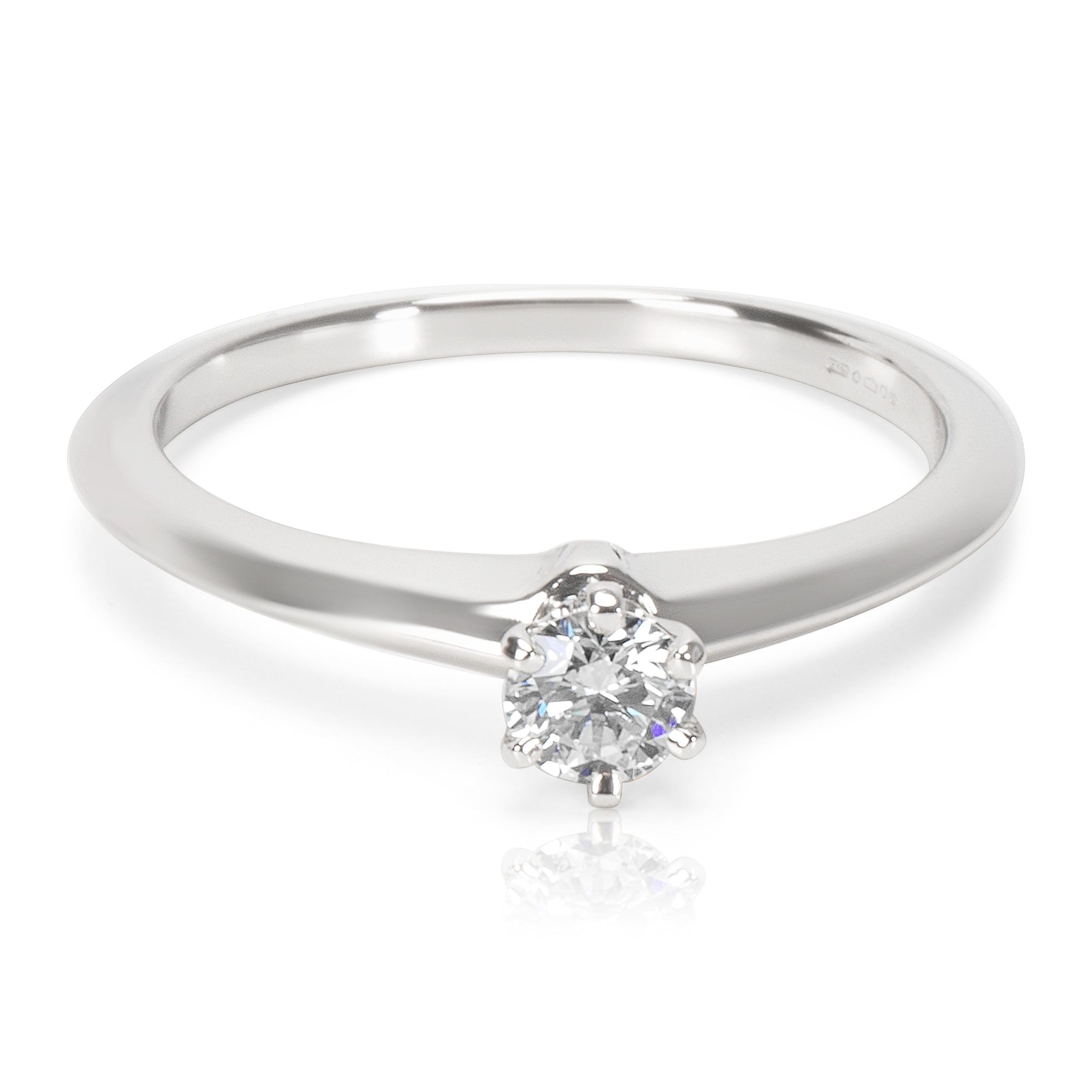 image of Tiffany Co Tiffany & Co. Diamond Engagement Ring In Platinum Gia Certified 0.23 G Vvs1 in Silver, W
