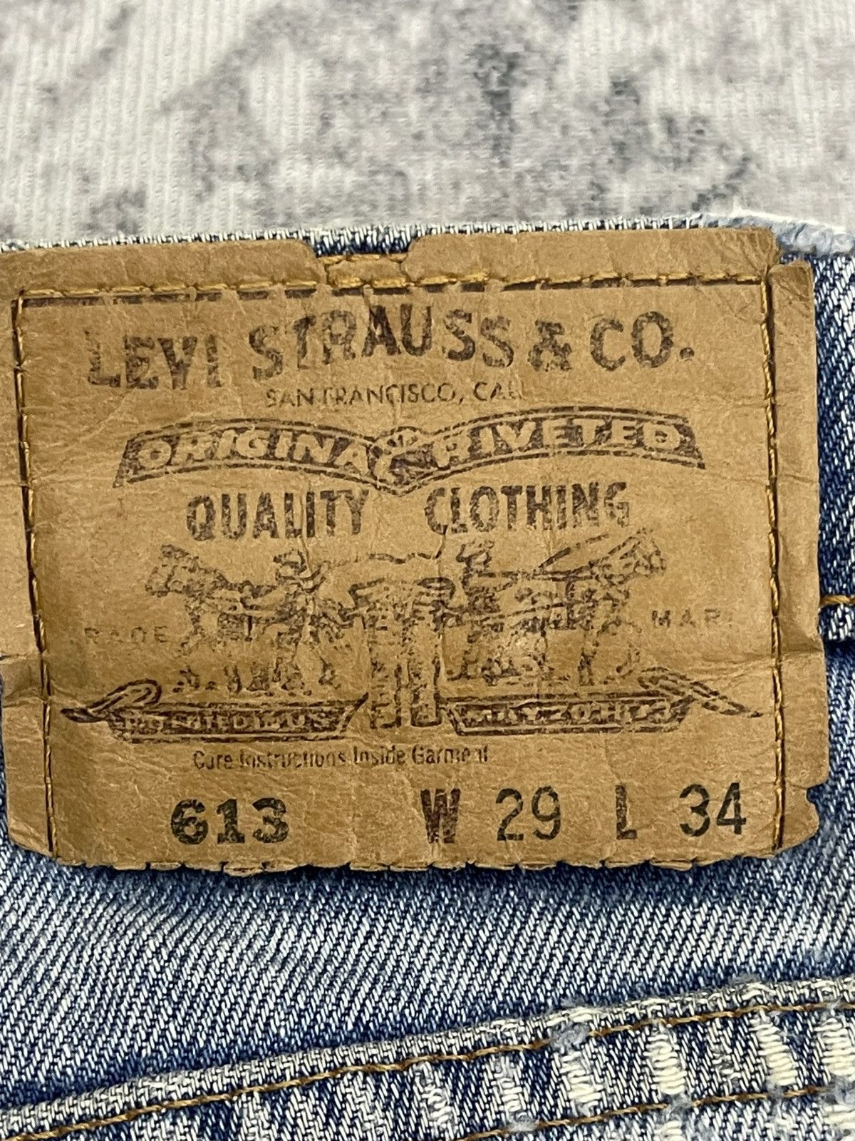 Levi's Vintage 90s Levi’s 613 Orange Tab Distressed Denim Size US 29 - 19 Thumbnail