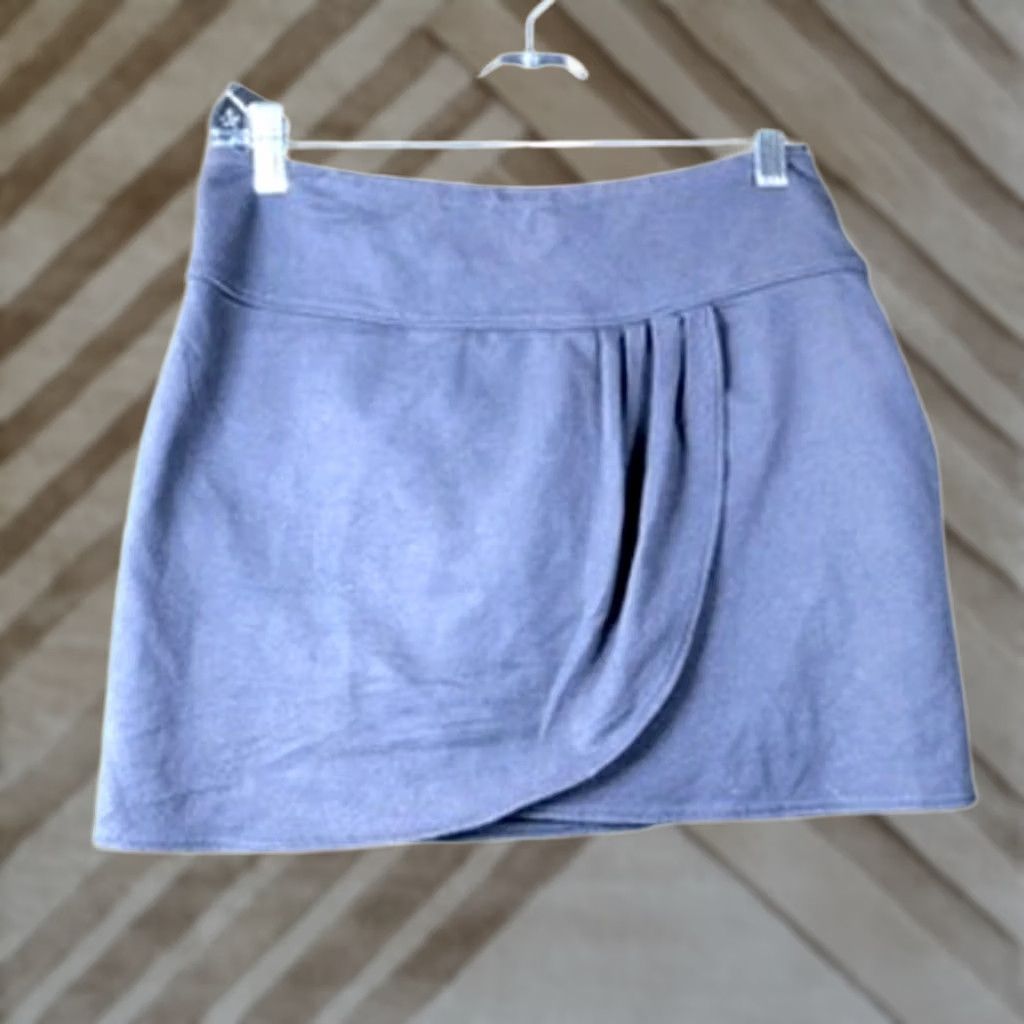 Free People Free People Skirt Women Charcoal Gray Pull On Mini Wrap Cotton Blend S Short Solid Spring Summer Casual Womens Size 28" / US 6 / IT 42 - 1 Thumbnail