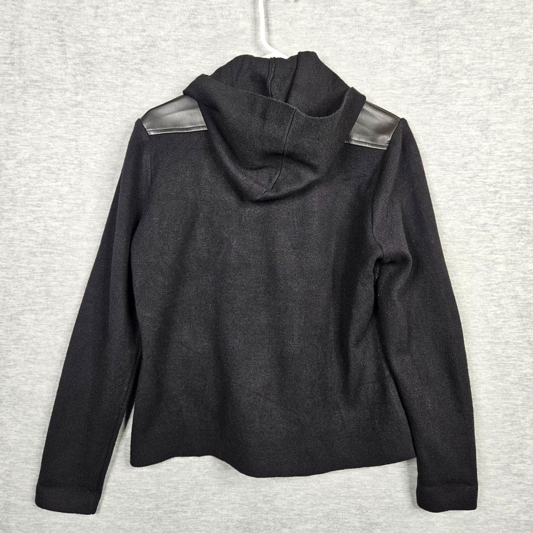 Joie JOIE Jacket Women’s Black Faux Leather Outer Shell Size M Regular Lightweight Polyester Zip Long Sleeve Solid Jacket Women Size M / US 6-8 / IT 42-44 - 2 Thumbnail
