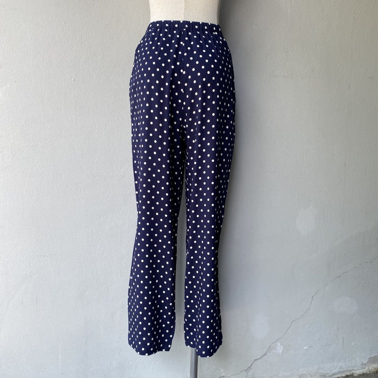 Zucca ZUCCA Navy Polka Dot Pants with Smocked Back Size 25" / US 0 / IT 36 - 18 Thumbnail