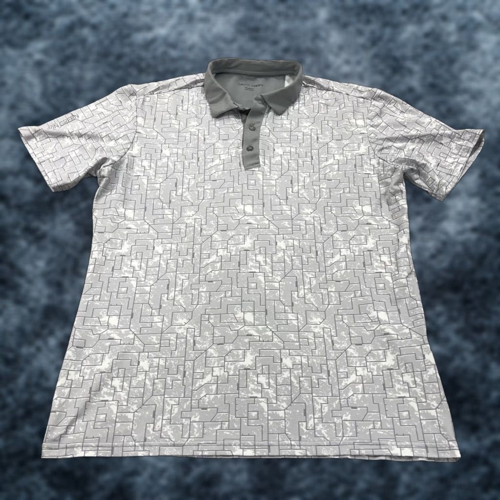 Galvin Green Galvin Green Polo Shirt Mens M Gray Golf Performance Abstract Loud Stretch Size US M / EU 48-50 / 2 - 1 Thumbnail