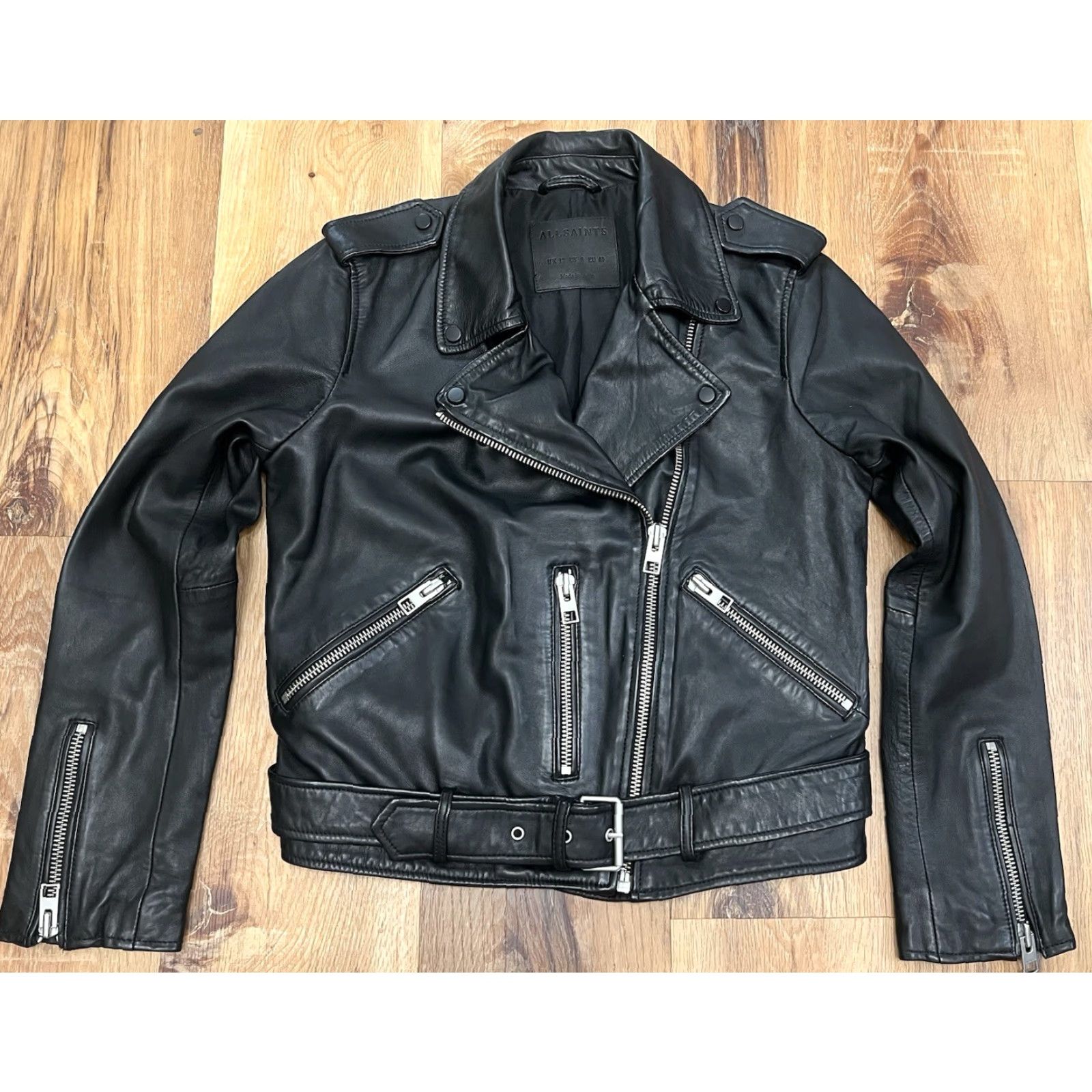 Allsaints All Saints EUC Balfern Leather Biker Jacket Women's 8 Medium Black Size M / US 6-8 / IT 42-44 - 2 Thumbnail
