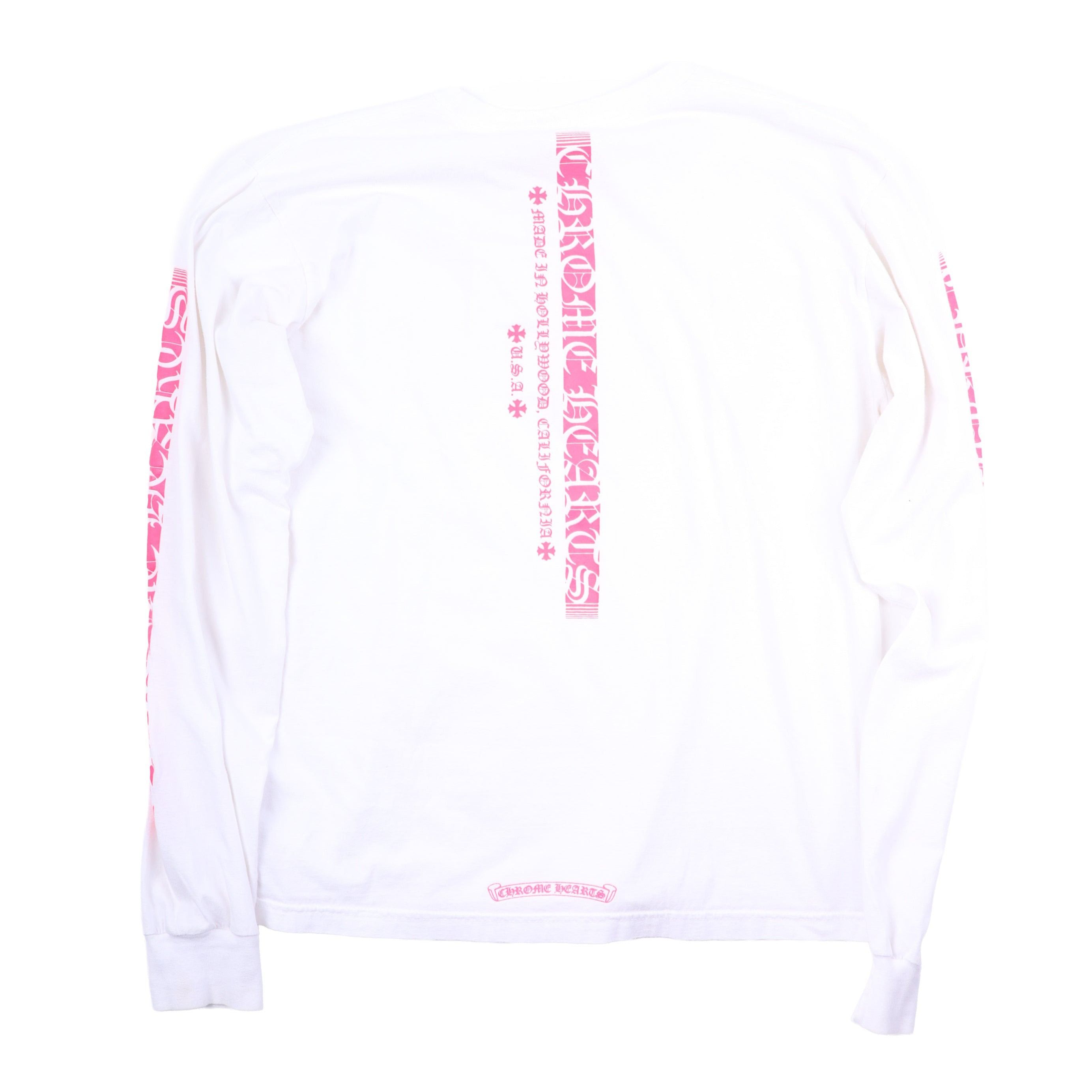Chrome Hearts CH WHITE SCRIPT HOT PINK LONGSLEEVE T-SHIRT Size US L / EU 52-54 / 3 - 2 Thumbnail