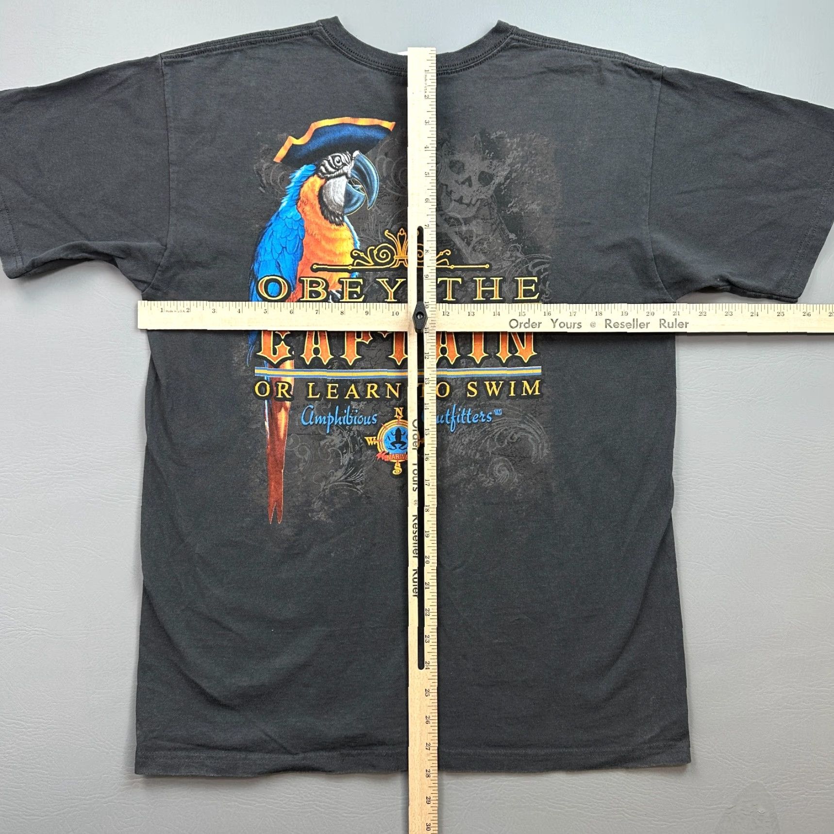 Anvil Vintage Amphibious Outfitters Shirt Mens L Gray Obey The Captain Graphic Tee Size US L / EU 52-54 / 3 - 5 Thumbnail