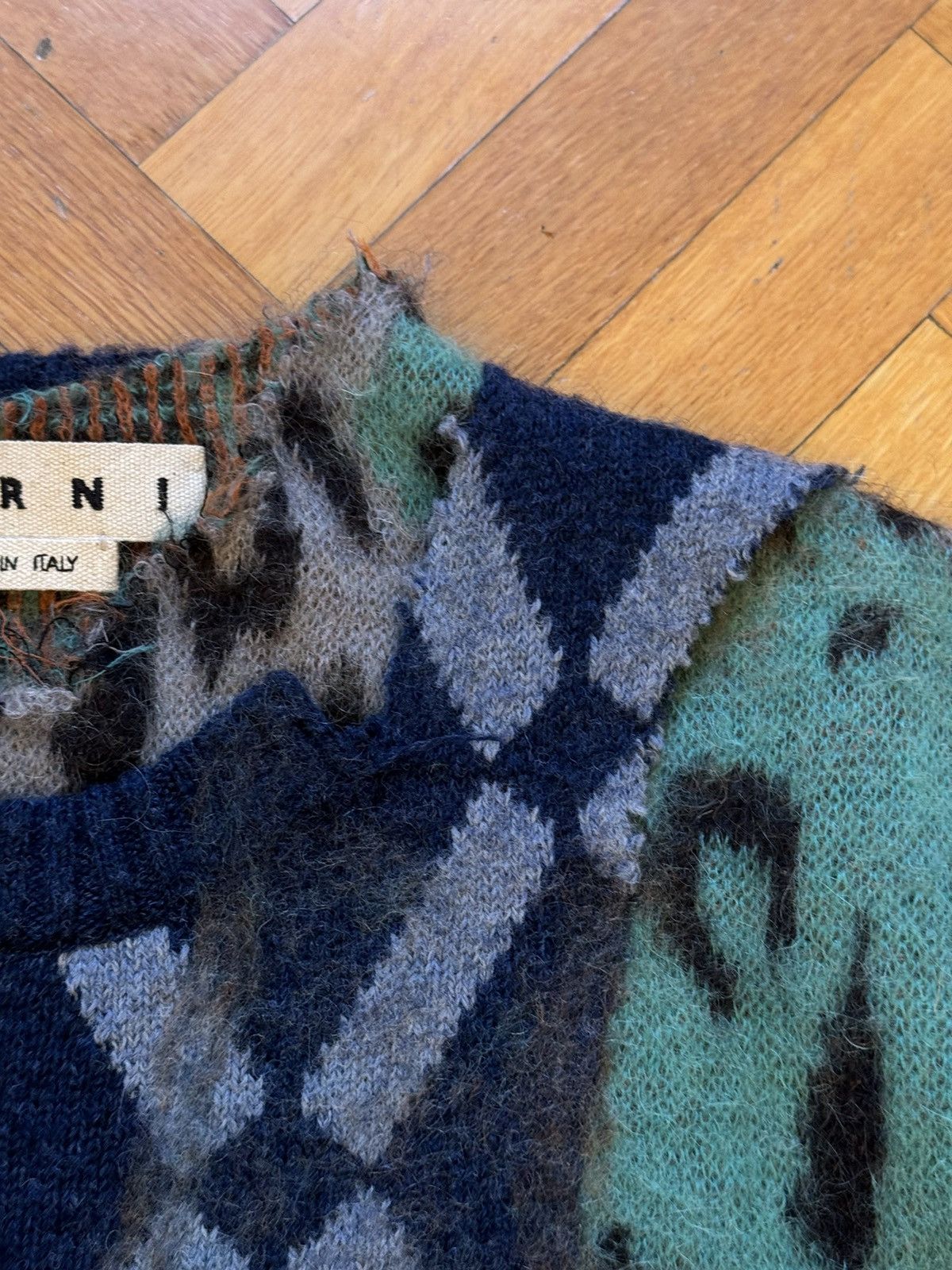 Marni MARNI rombi leopard and rings mixed sweater FW19 Size US M / EU 48-50 / 2 - 5 Thumbnail