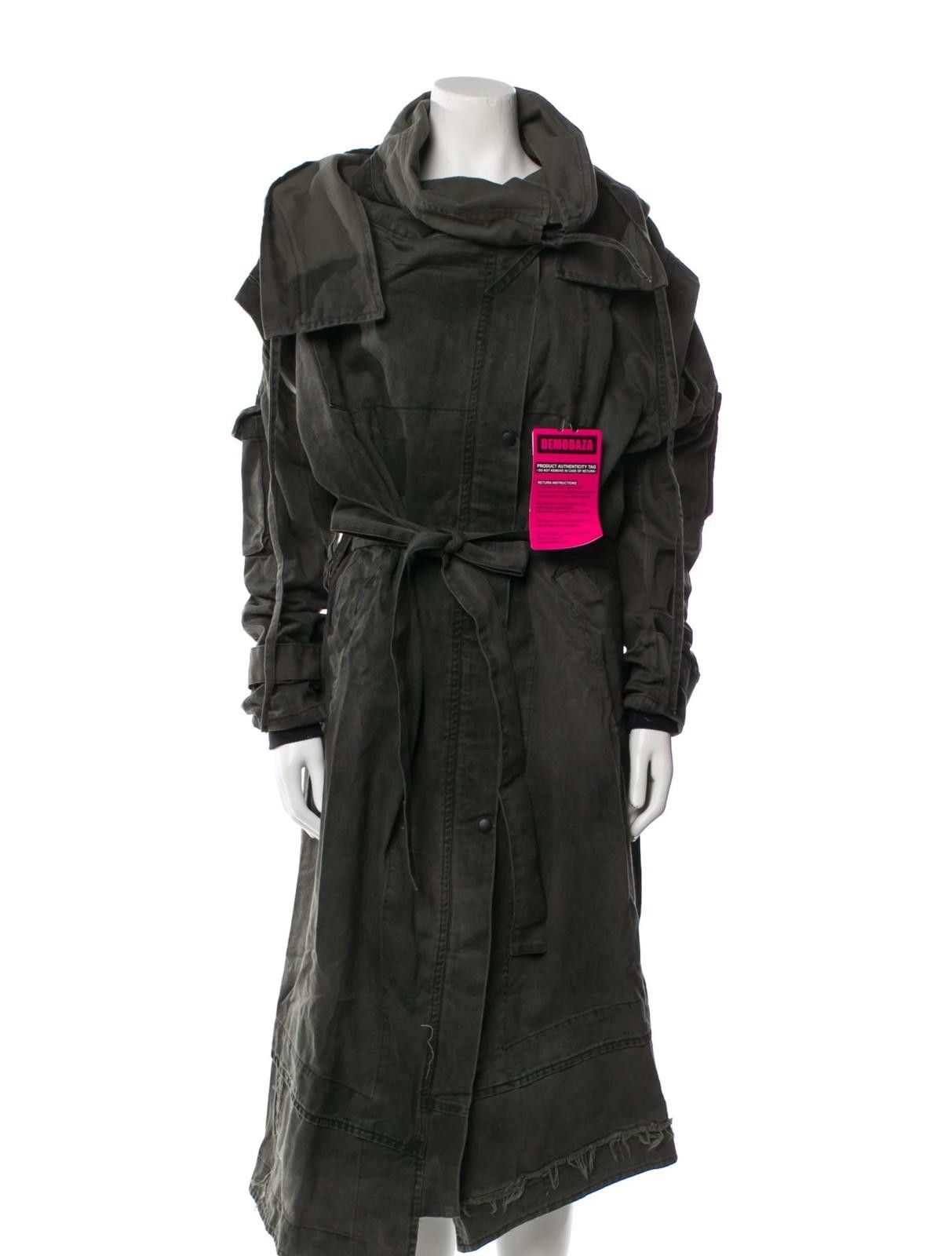 Demobaza Demobaza Dark Green Trenchcoat Size: L Size L / US 10 / IT 46 - 1 Thumbnail